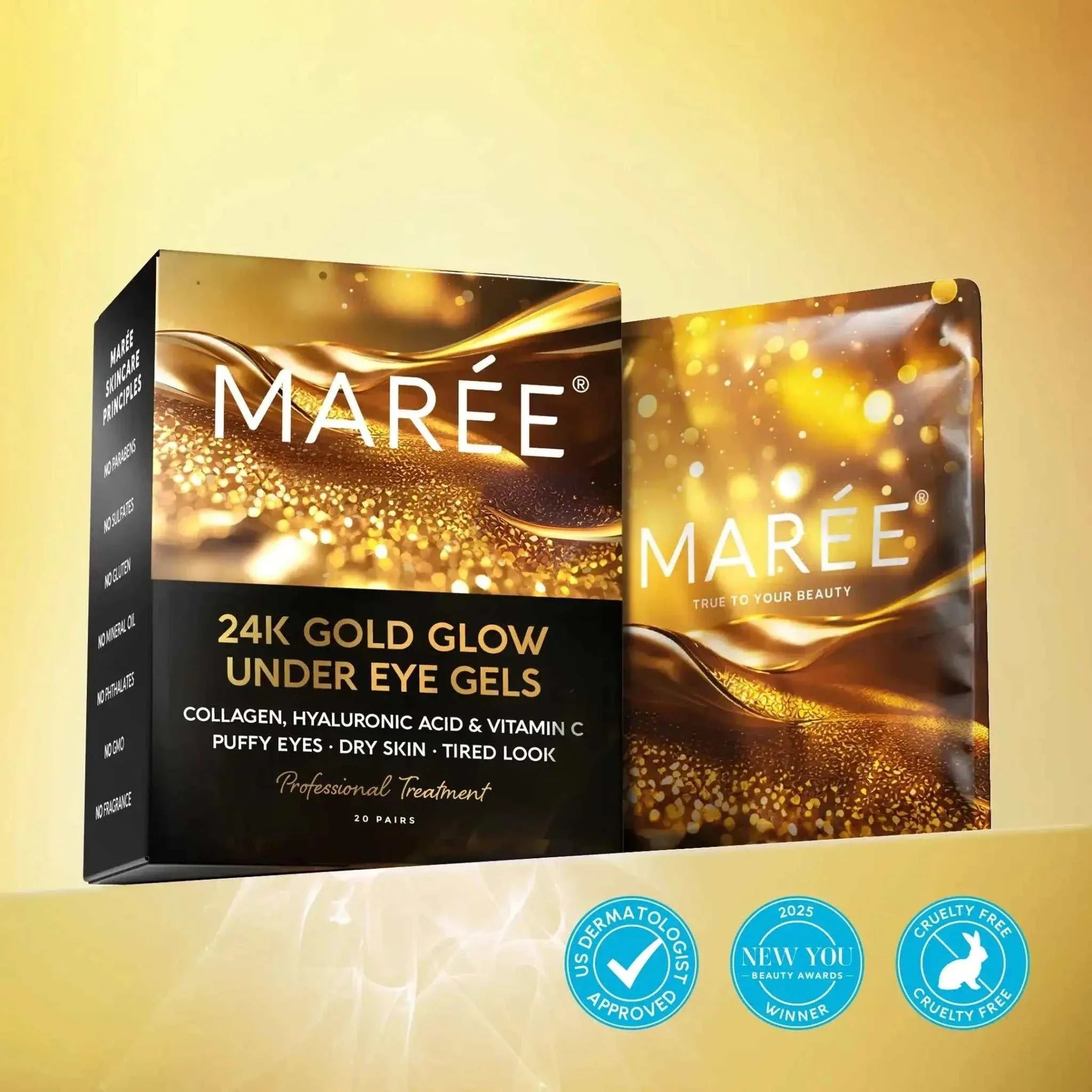 24k gold anti-aging hydrogel eye patches for dark circles and puffiness