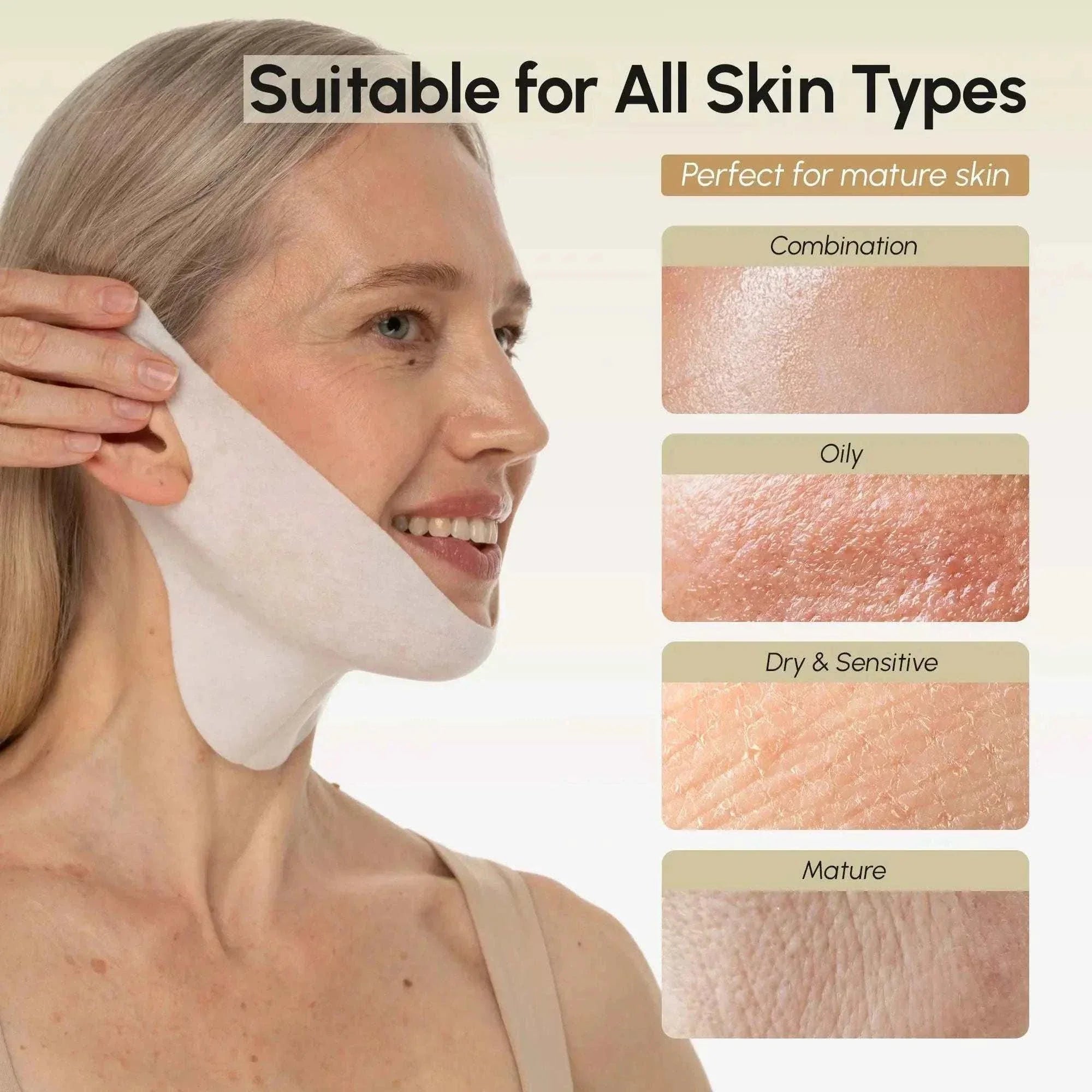 24K gold chin and jawline lifting mask for youthful skin