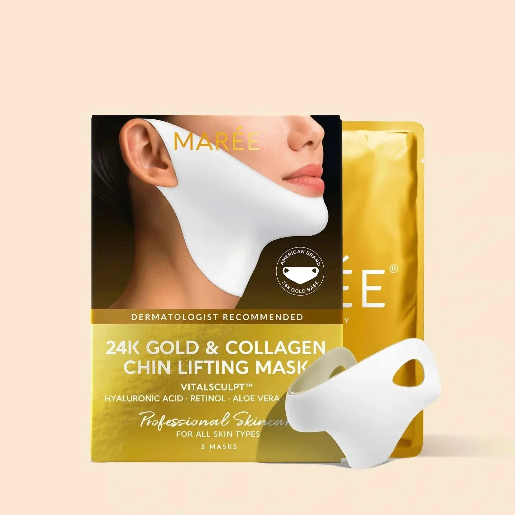 24k gold chin and jawline lifting mask for firming and anti-wrinkle