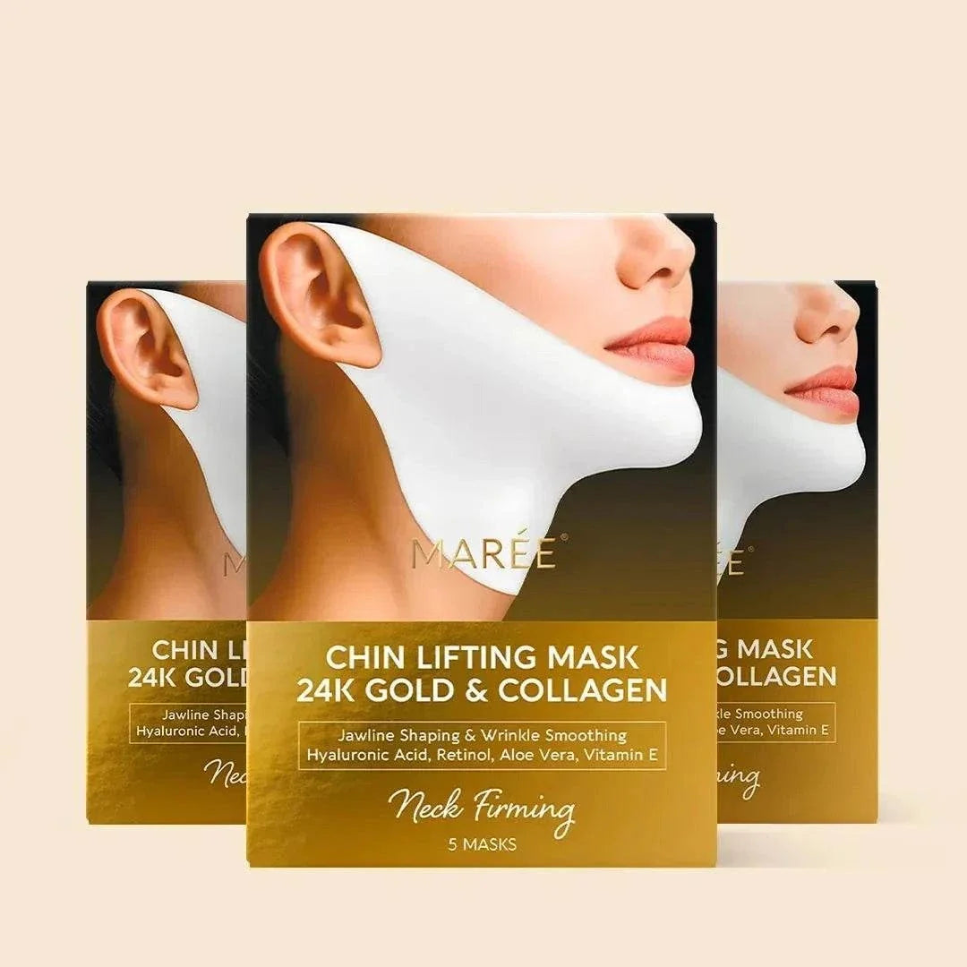 24K gold chin and jawline lifting mask for firming and wrinkle reduction