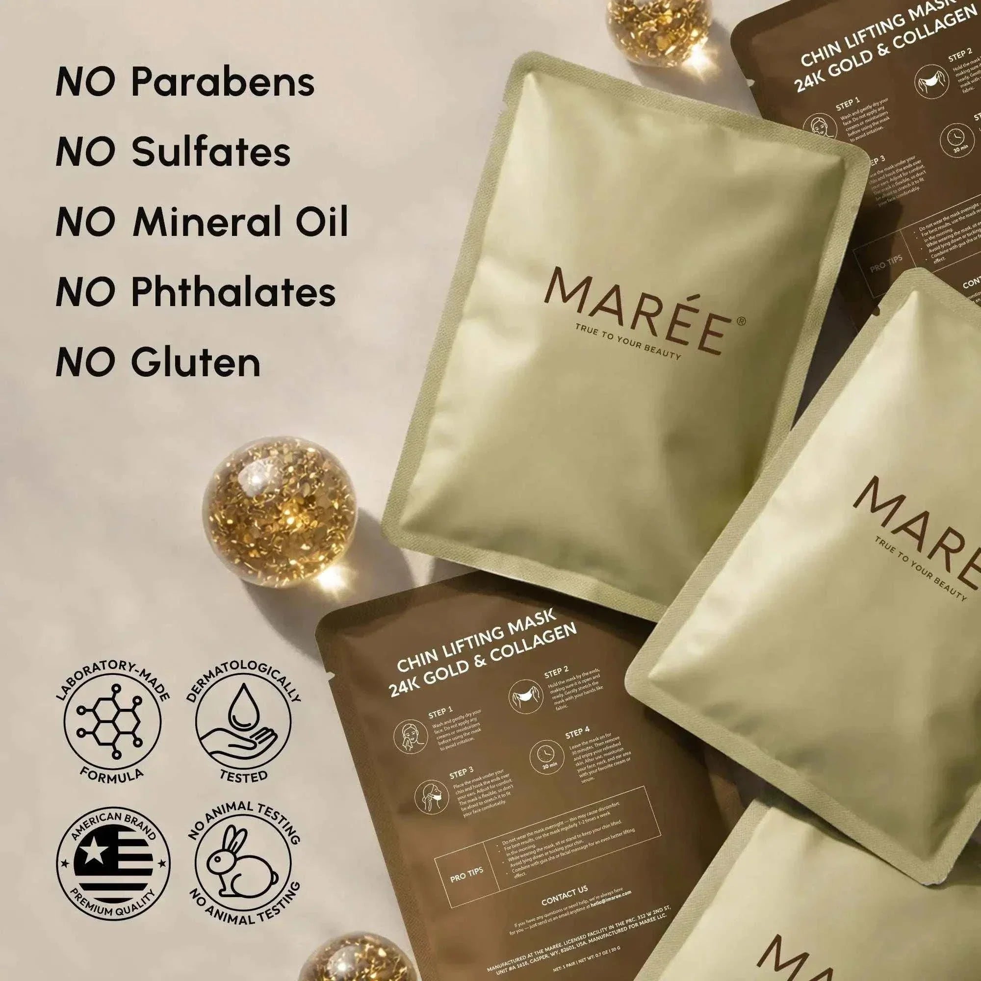 24K gold chin and jawline lifting hydrogel mask for youthful skin