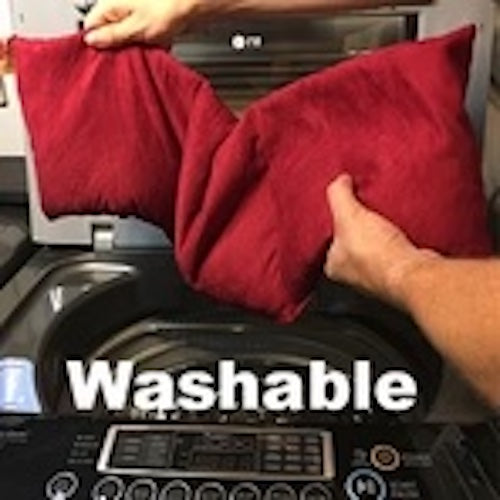 Double Square Pillow in Plush Red Ultra-Suede