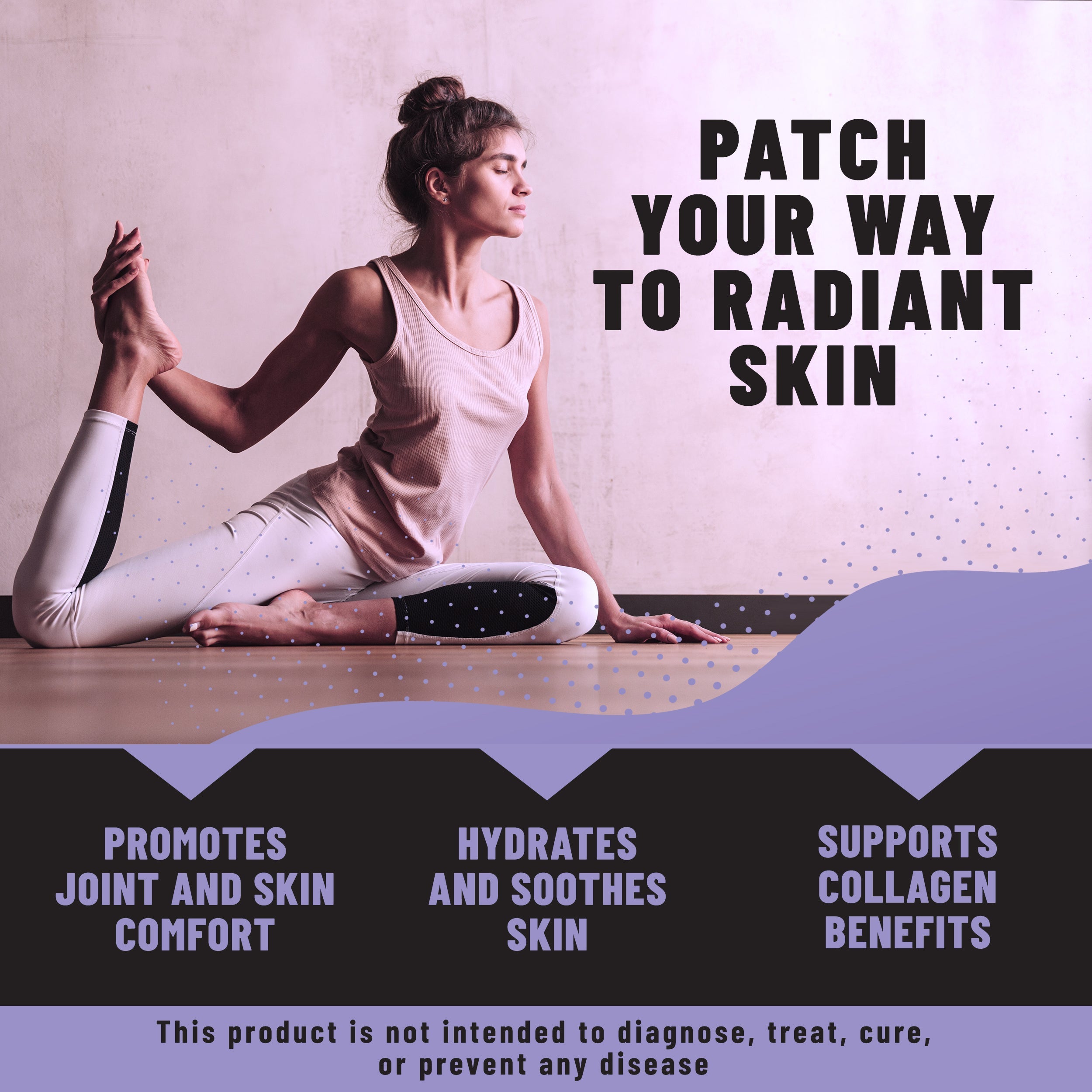 Collagen Patches Skin, Joint & Connective Tissue Support with Collagen, Hyaluronic Acid, Vitamins & Minerals, 36 Patches