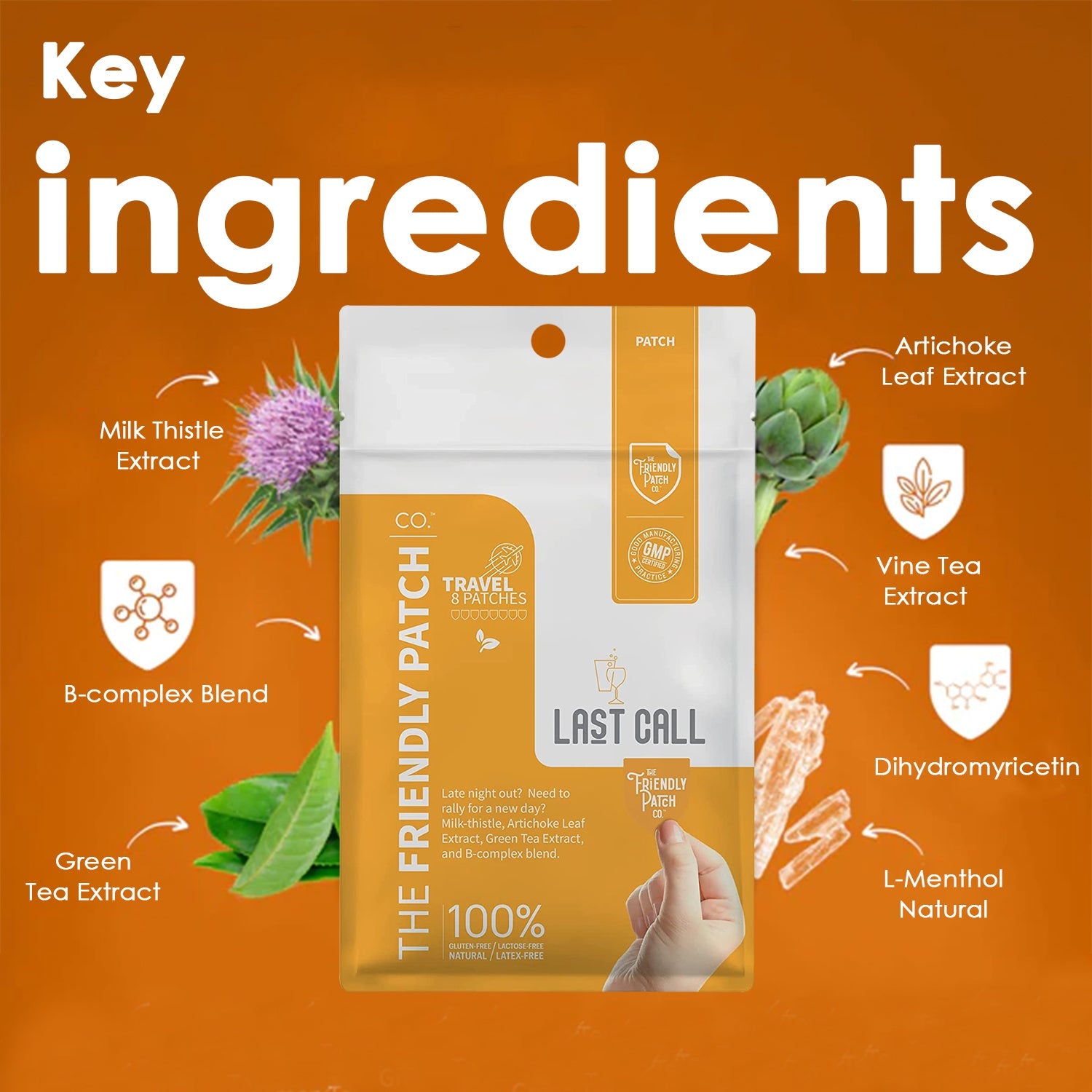 Last Call Patches: DHM & Milk Thistle Recovery Hangover Patches - 8 Pack