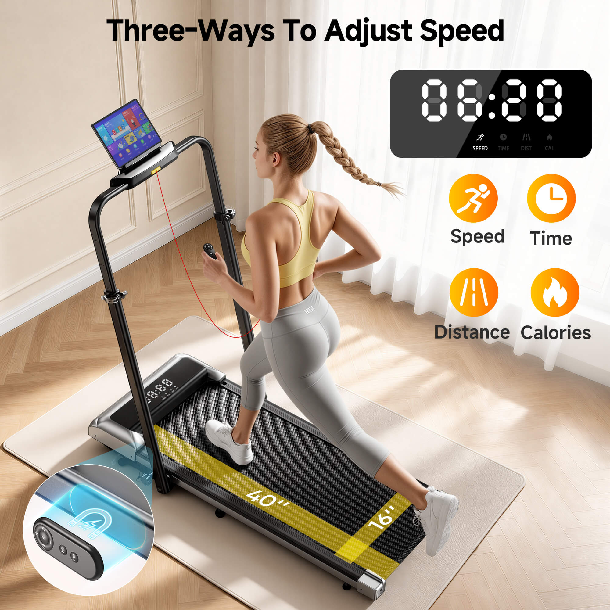 Toputure TP6 Treadmill with Adjustable Handles