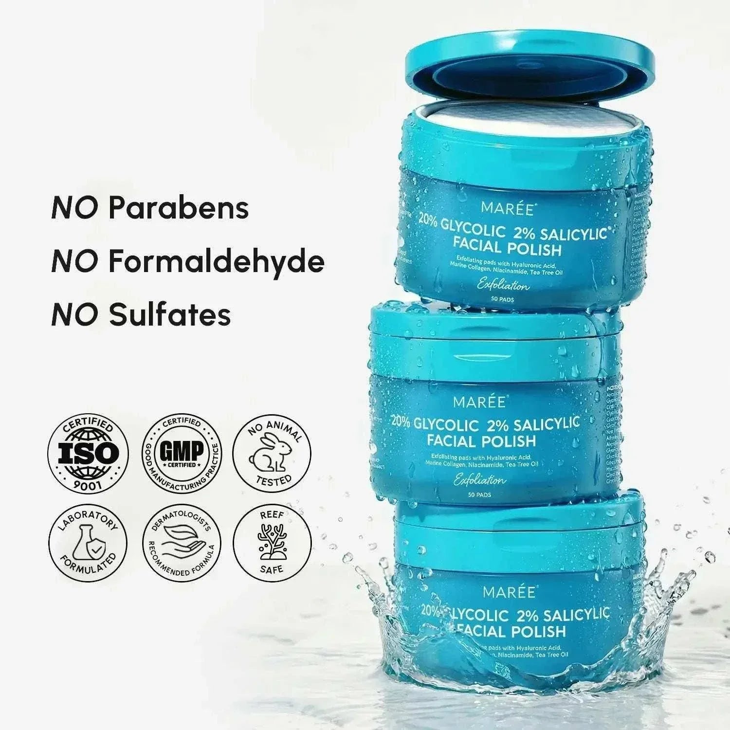 Marée glycolic and salicylic acid peel pads for clear skin