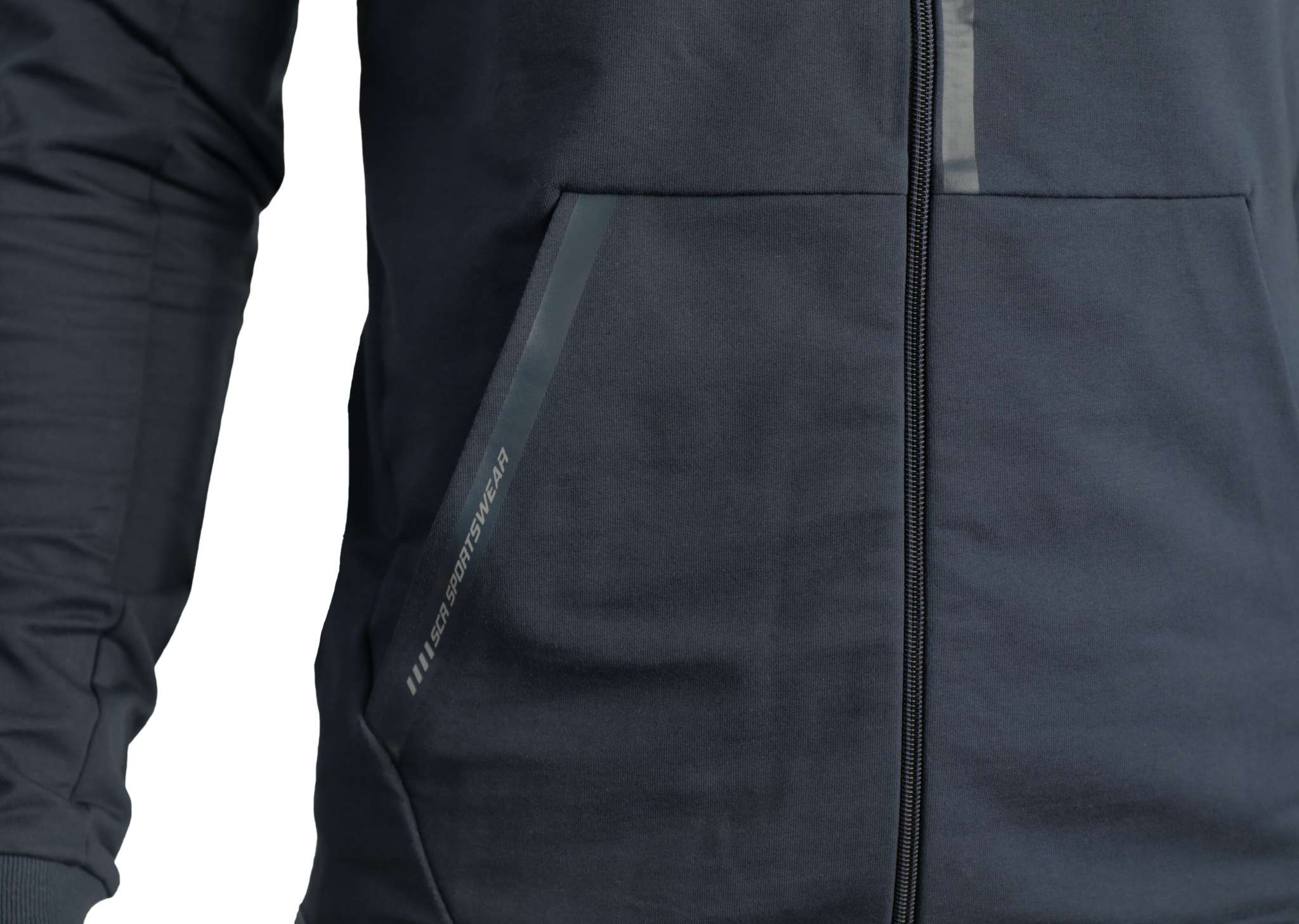 All-Day Comfort Hooded Sweatshirt in charcoal gray, with soft fabric, full front zipper, and angled kangaroo pocket