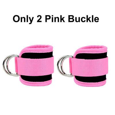 Ankle Strap Resistance Bands pink adjustable elastic ankle straps with silver metal buckles for fitness training