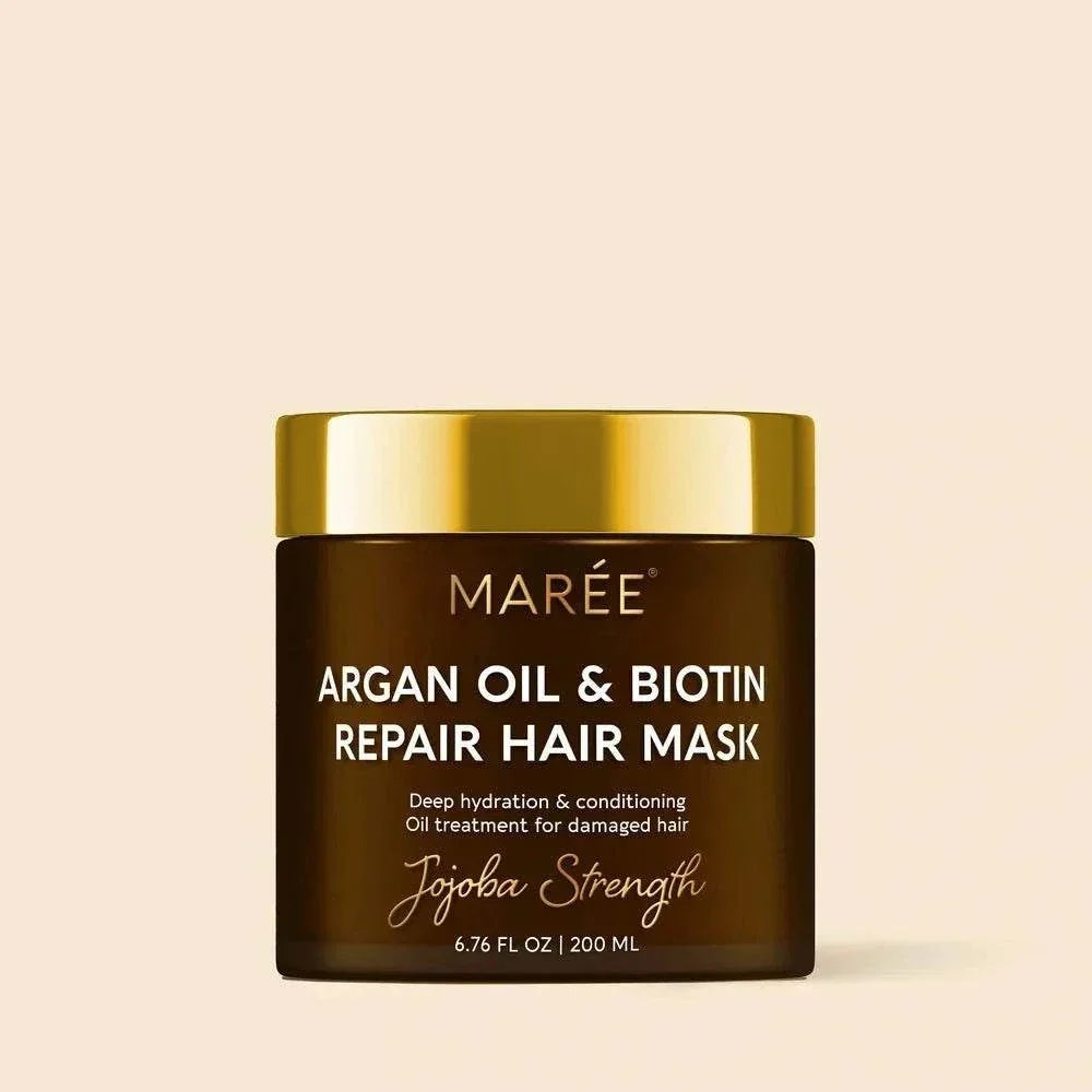 Argan oil and biotin hair repair mask for nourishing and strengthening hair
