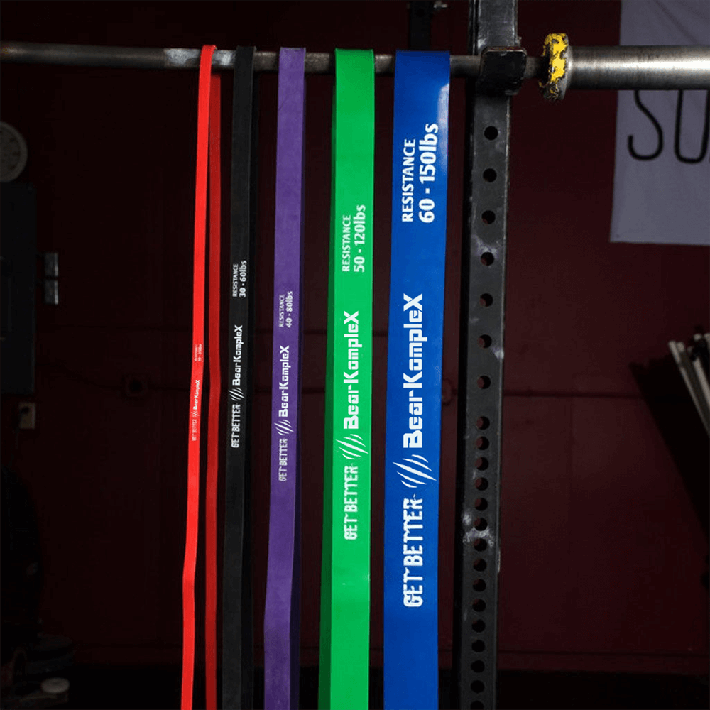 Bear KompleX resistance bands in multiple colors and resistance levels