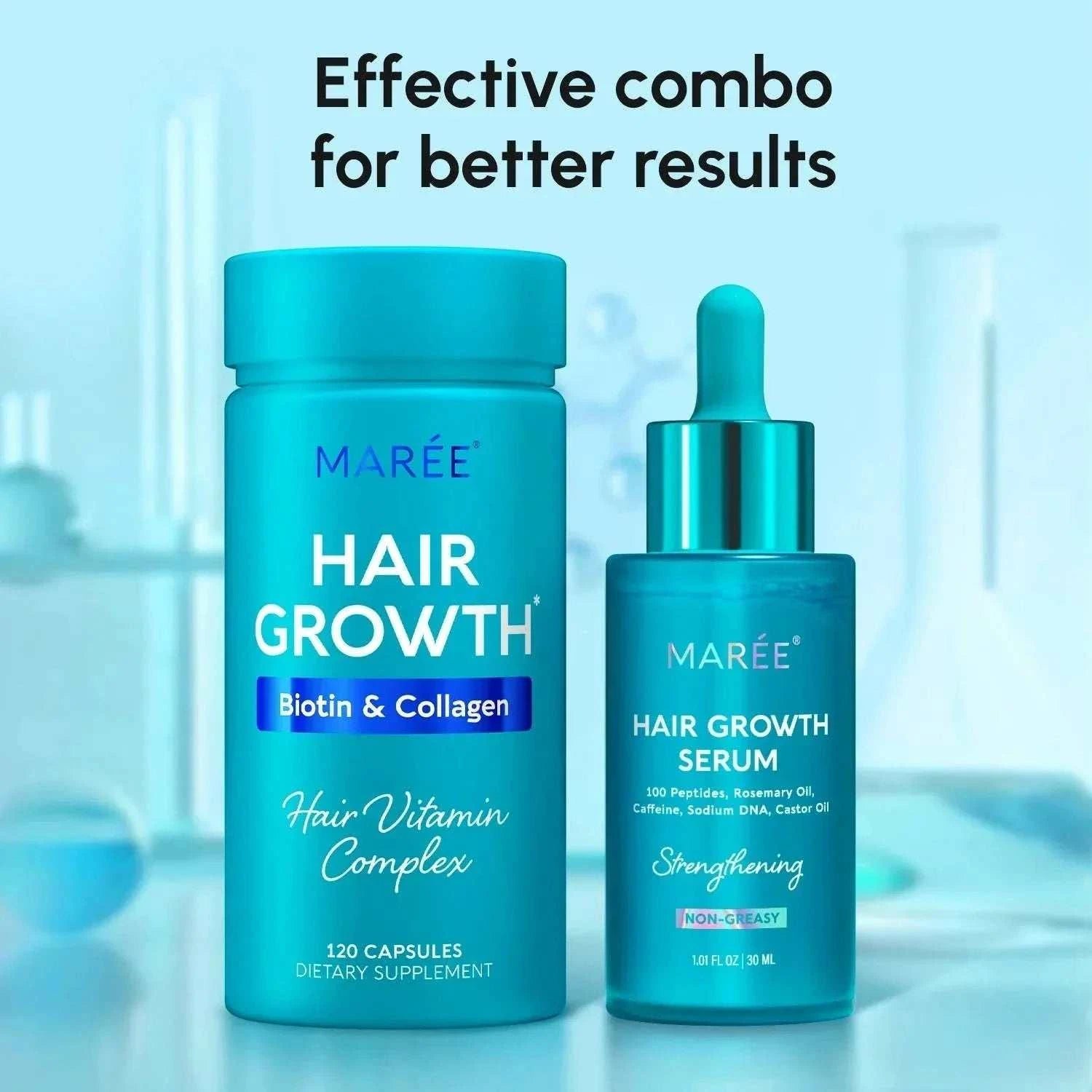 Biotin and collagen hair growth complex capsules for thicker hair