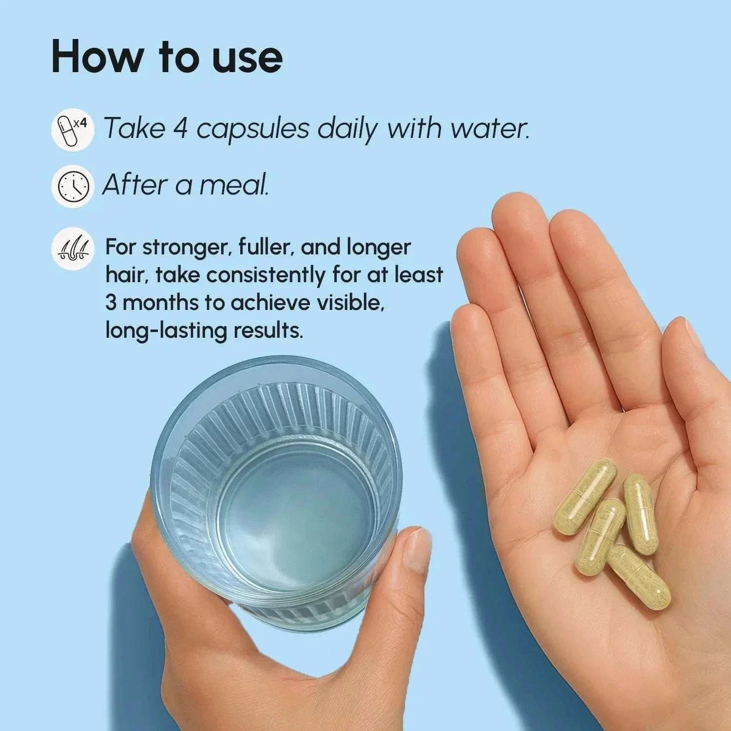 Biotin and collagen hair growth complex capsules for stronger hair