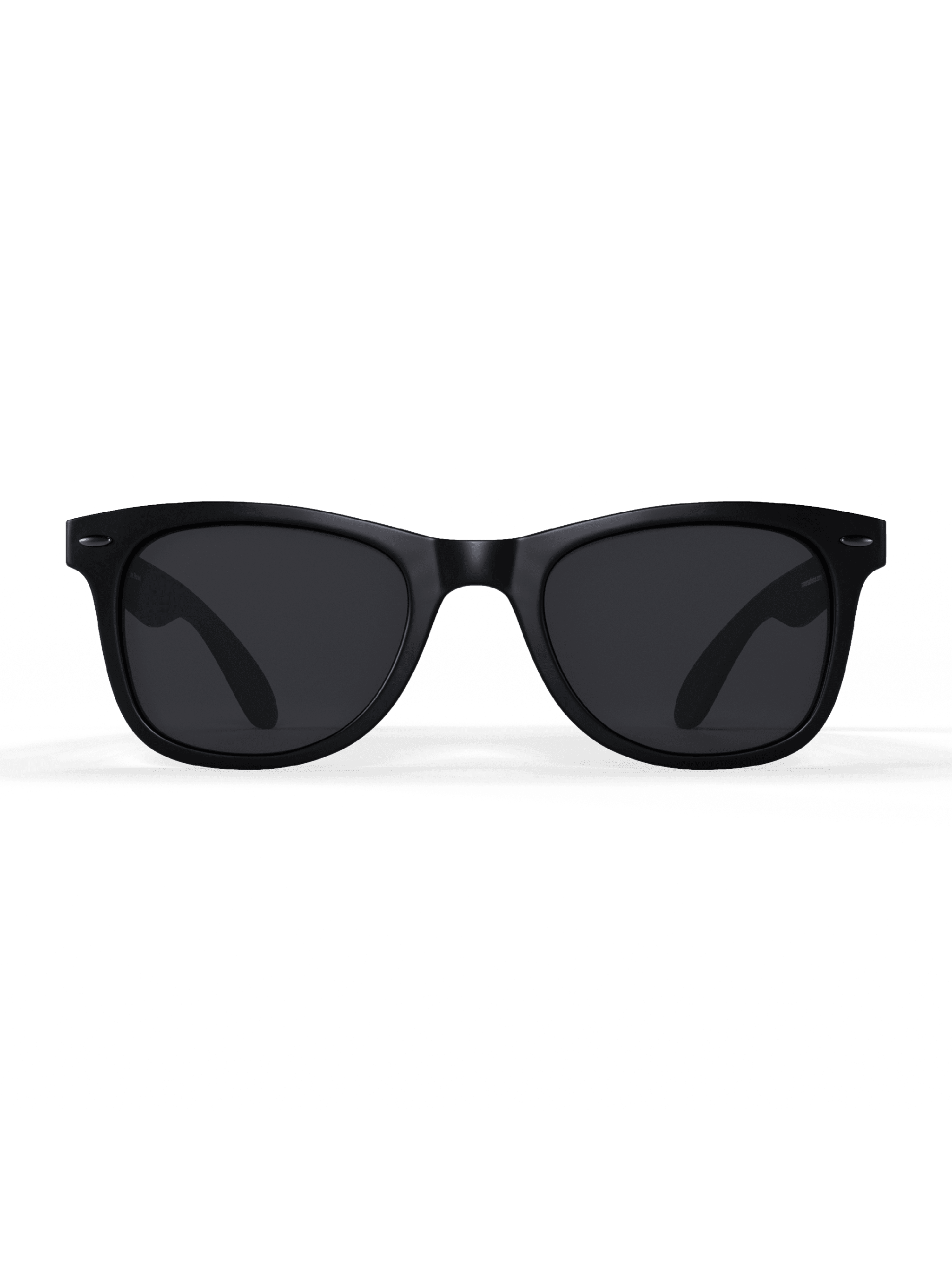 Blackout Square Running Sunglasses with a glossy black frame, dark lenses and a classic square shape