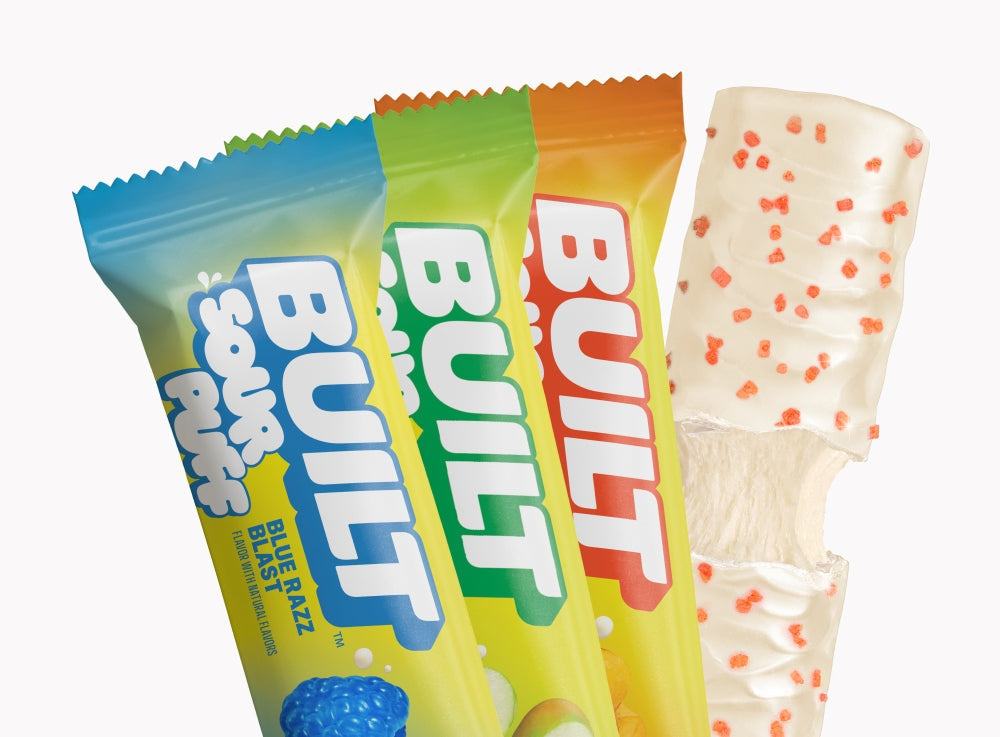 12ct Built Puff Sour protein bar variety box with three flavors