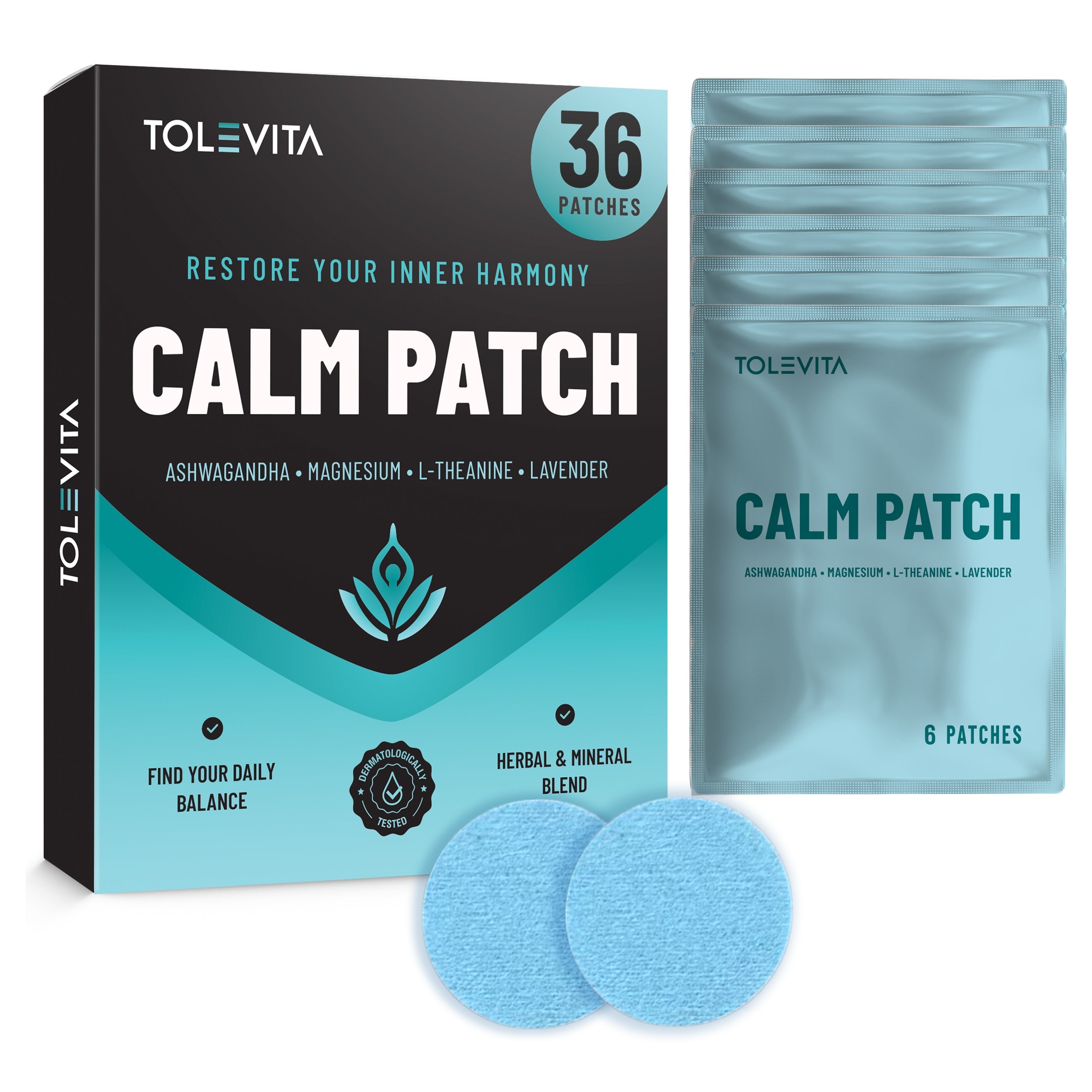 Calm Patches for stress relief with GABA and herbal extracts