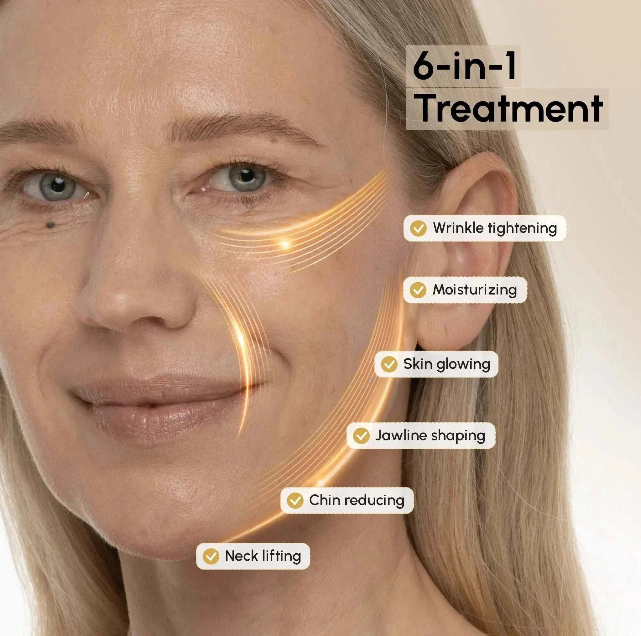 24k gold chin and jawline lifting mask for firm skin