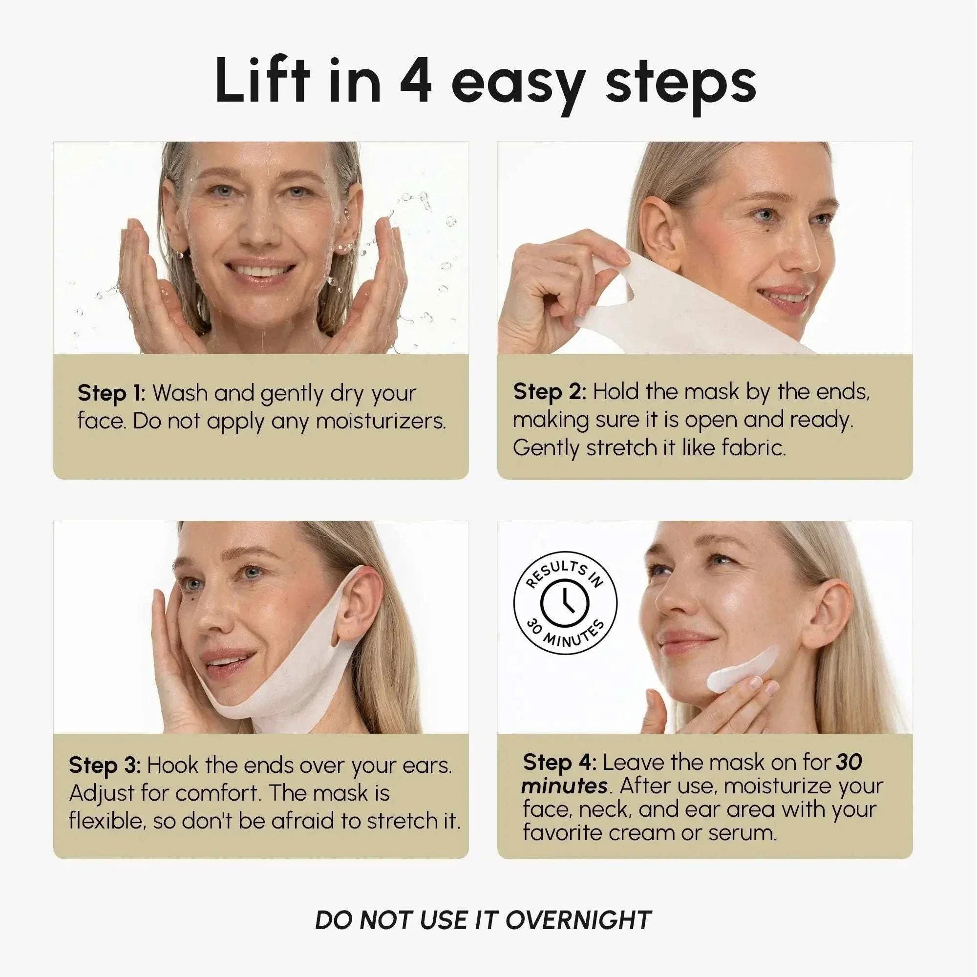 24k gold chin and jawline lifting mask for youthful skin