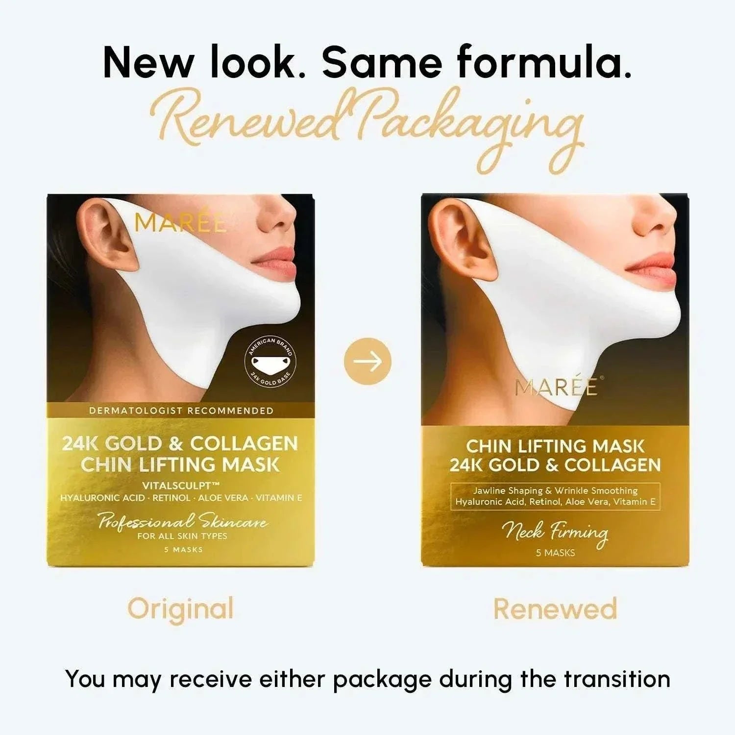 24k gold chin and jawline lifting mask for wrinkle reduction