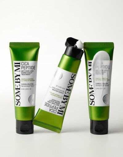 Cica peptide anti hair loss scalp treatment bottle with dropper