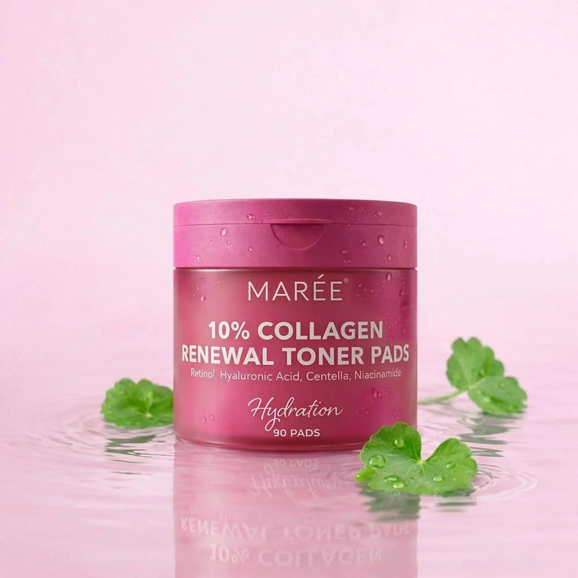 Collagen and retinol toner pads for anti-aging skin care