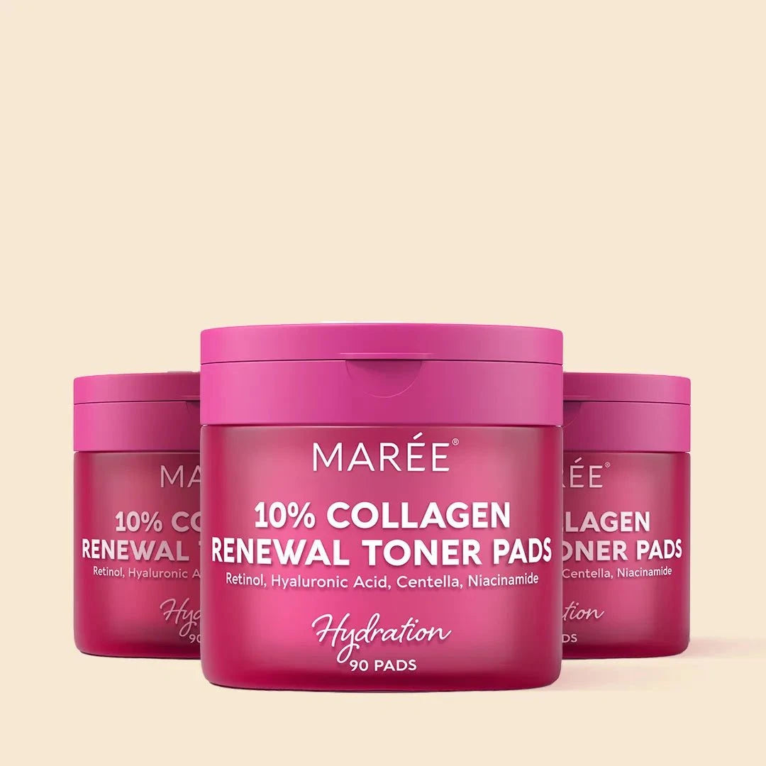 Collagen and retinol toner pads for anti-aging skincare