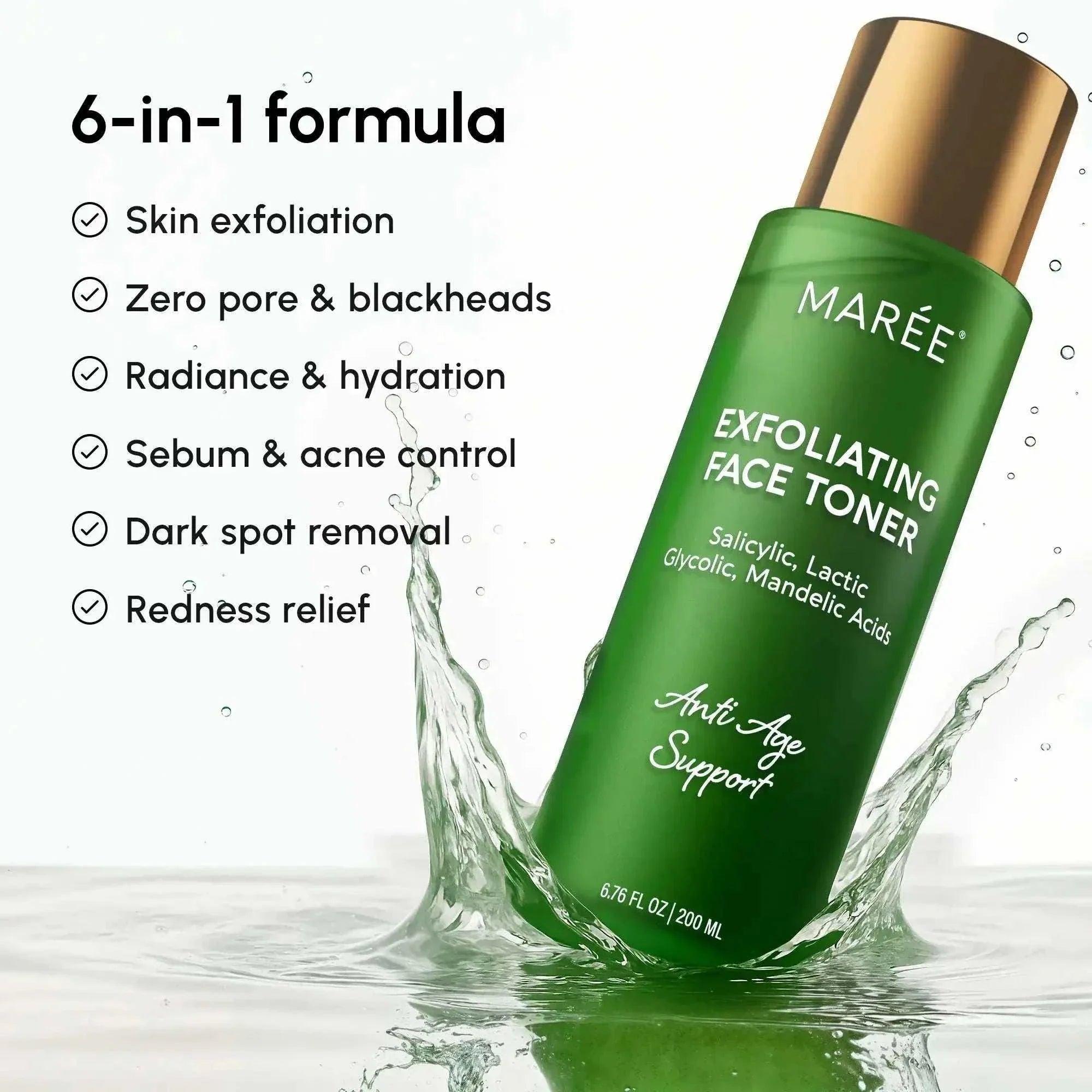 Marée Daily Glow Exfoliating Toner bottle with skincare benefits