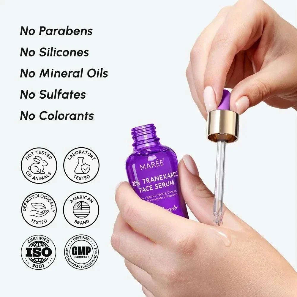 Marée Tranexamic acid dark spot corrector serum bottle