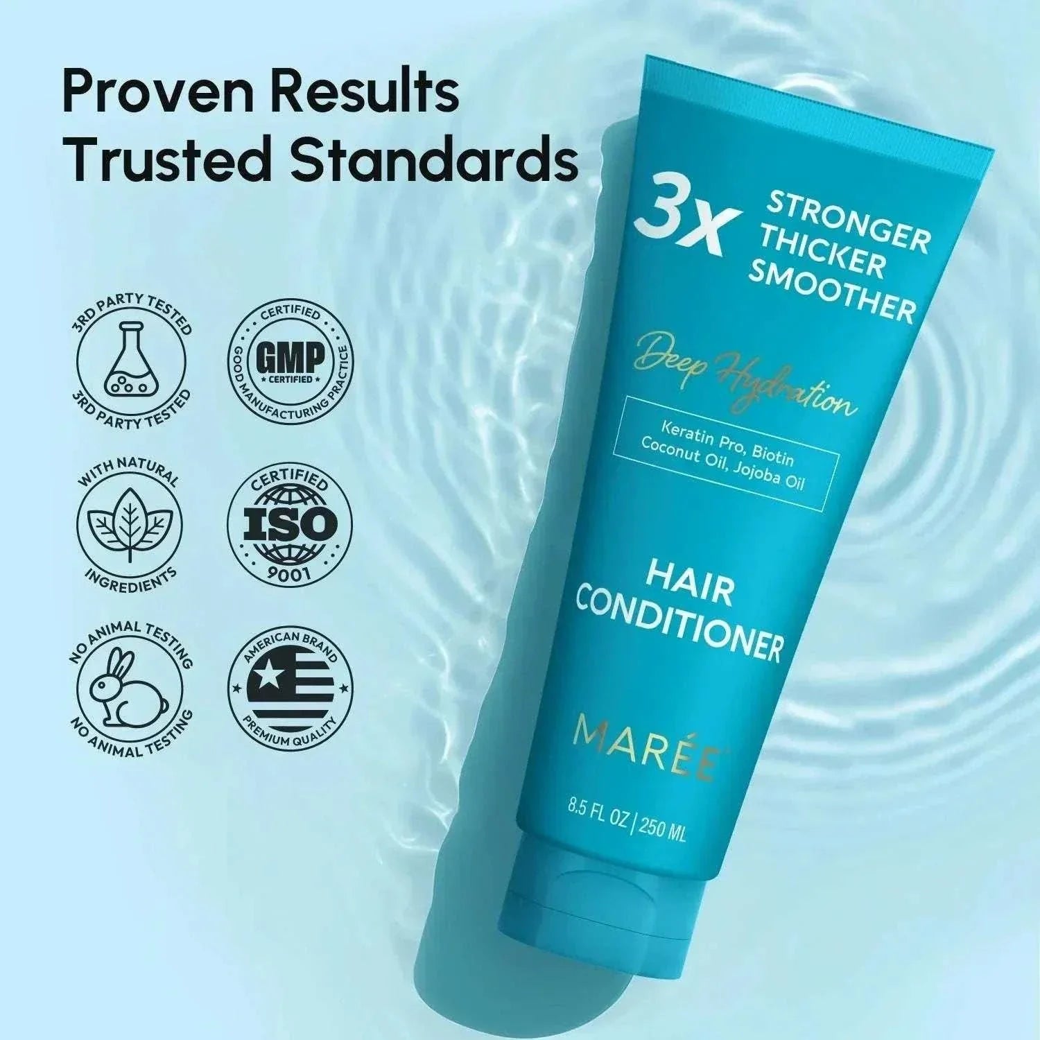 Deep hydrating coconut hair conditioner bottle with natural oils