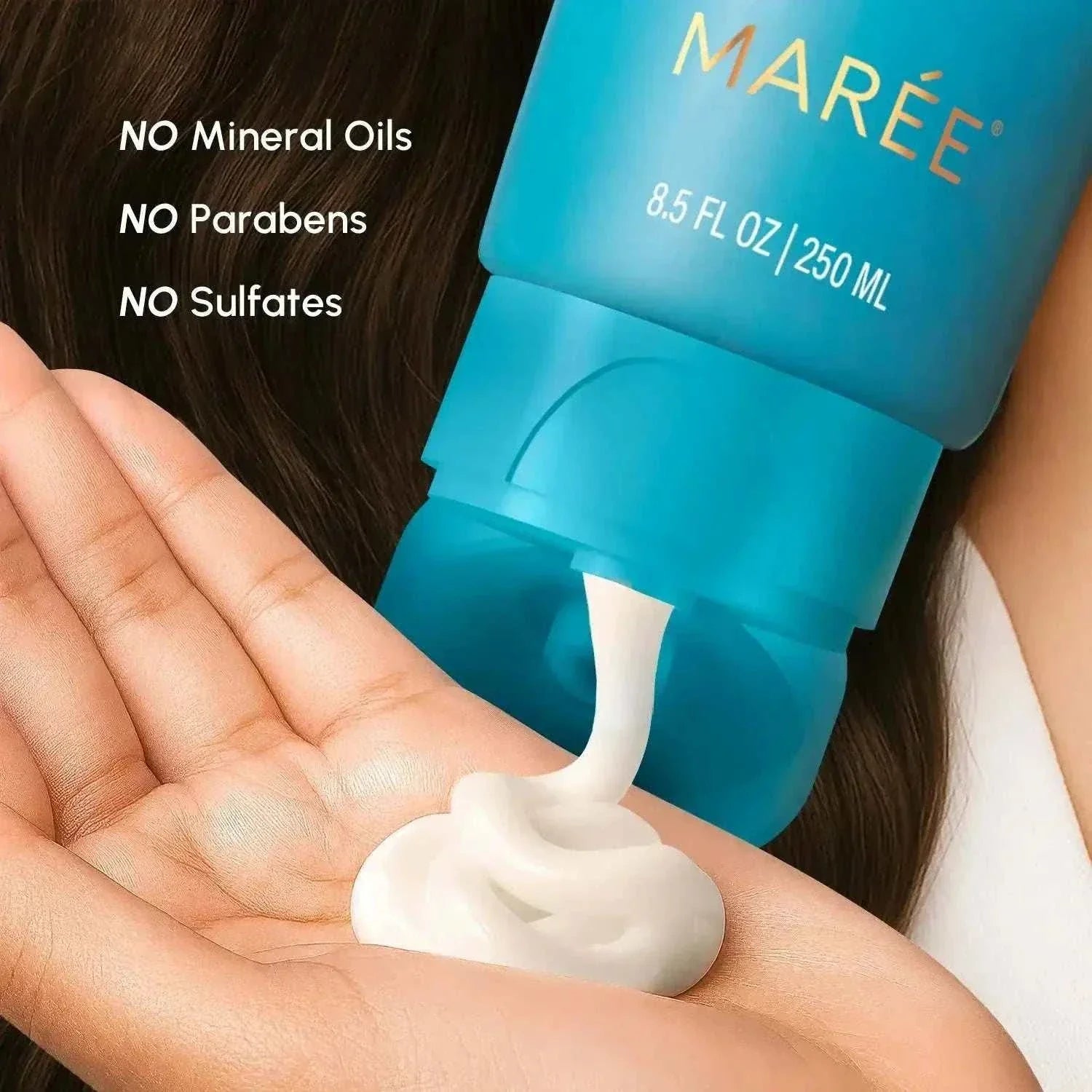 bottle of deep hydrating coconut conditioner for damaged hair