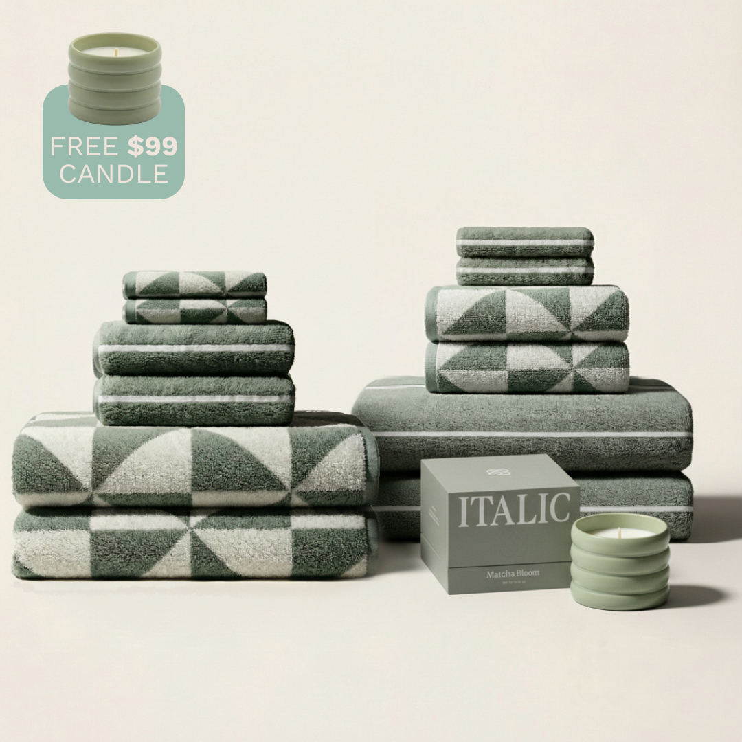 Deia Australian cotton towels set with plush, absorbent texture
