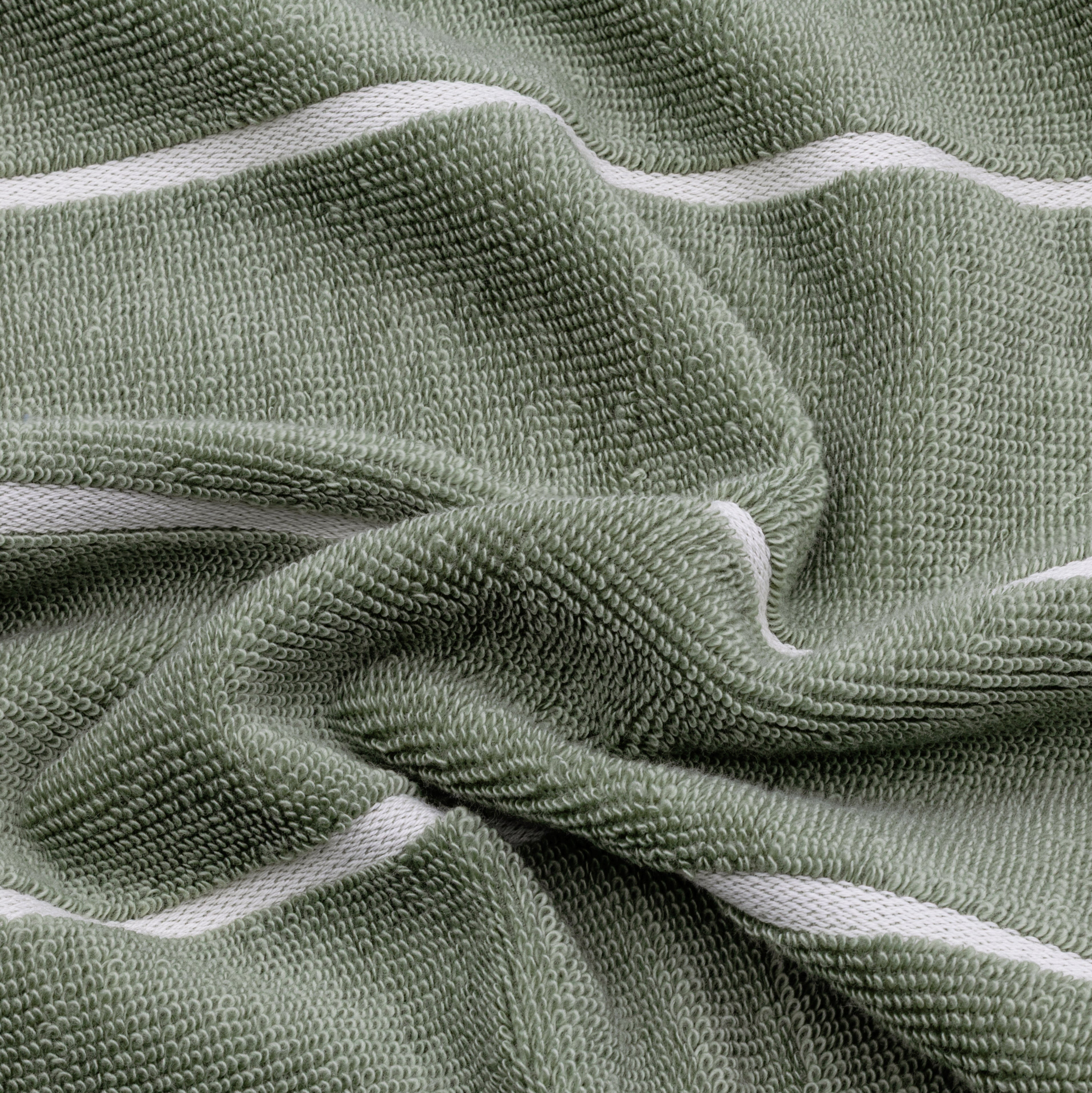 Deia Australian cotton towels set in white showing plush texture