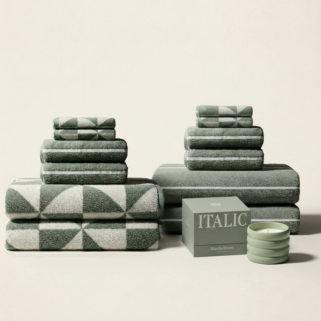 Deia Australian cotton towels set including washcloth hand towel and bath towel