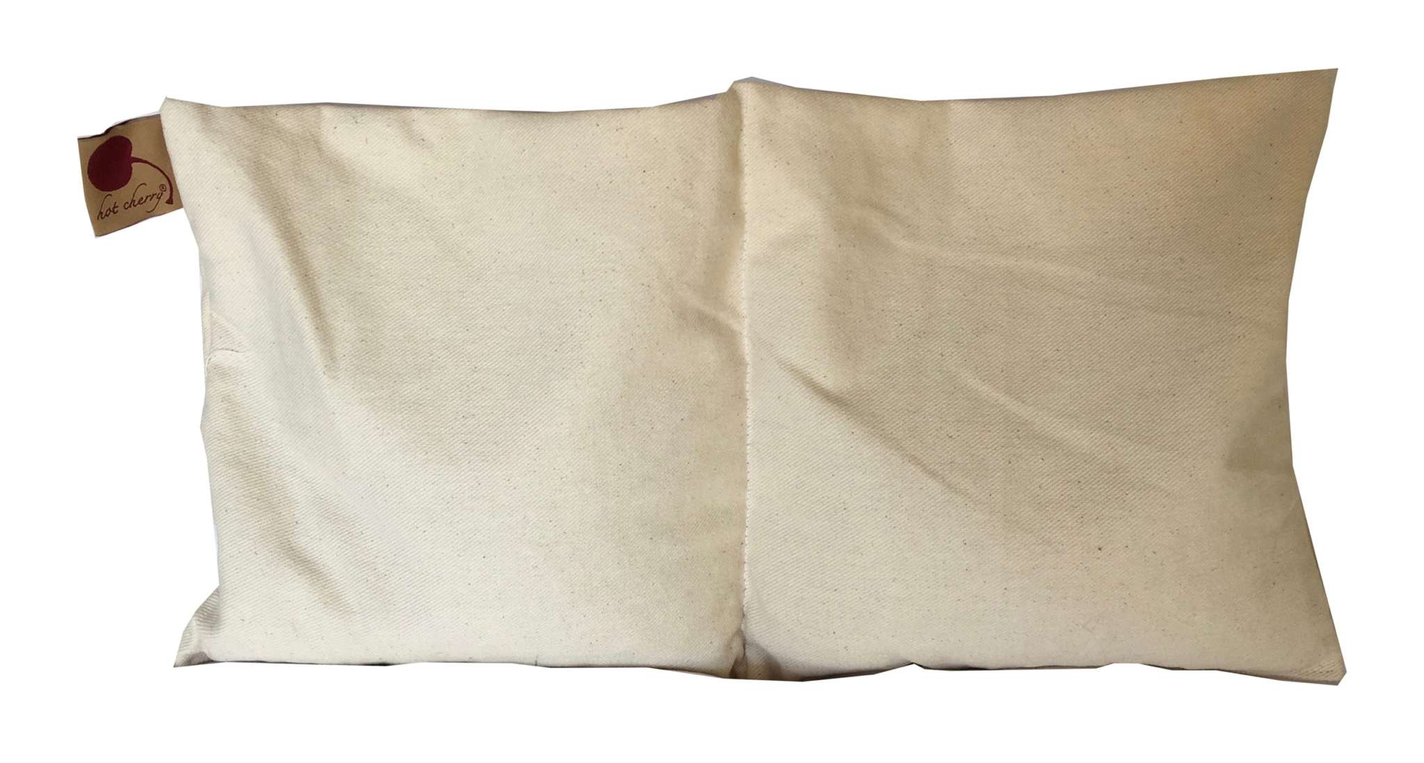 Double Square Pillow in natural unbleached denim, with a soft plain fabric cover and two joined square sections