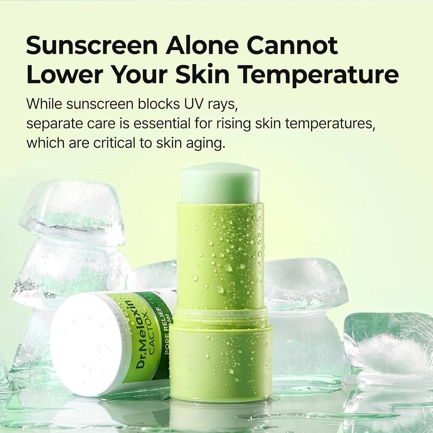 Dr. Melaxin CACTOX Pore Relief light green balm stick with cooling effect for refining skin and tightening pores