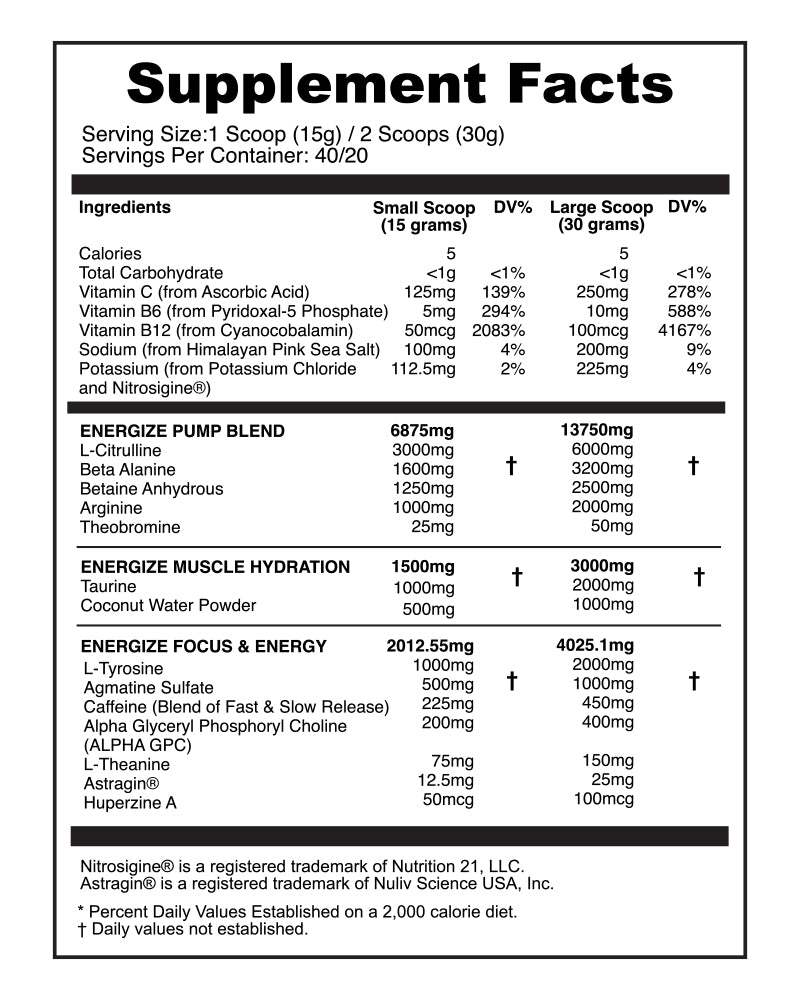 Energize Complete Pre-Workout Strawberry Guava flavor container