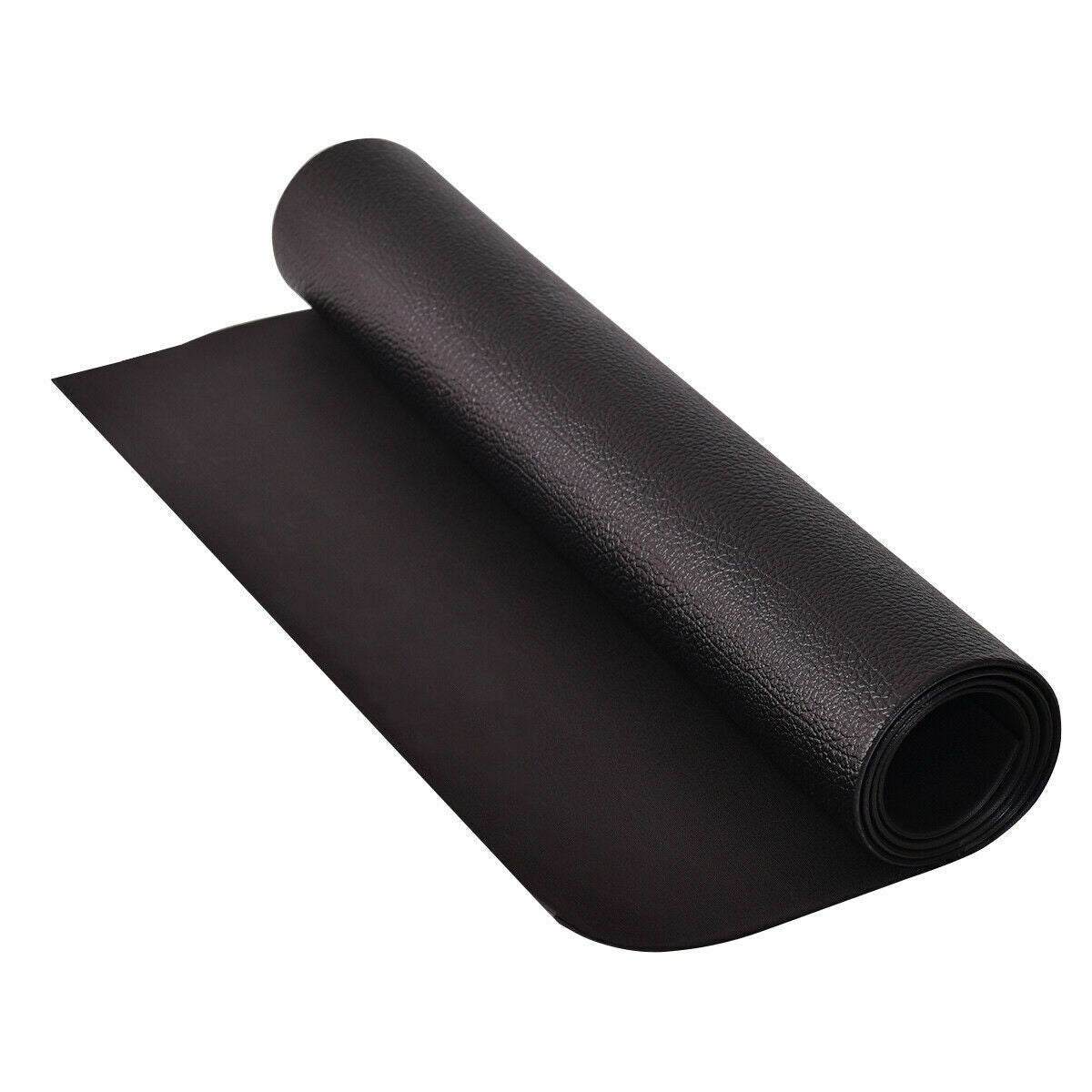 Black thick high-density PVC Equipment Mat for Home with textured non-slip surface rolled on one end
