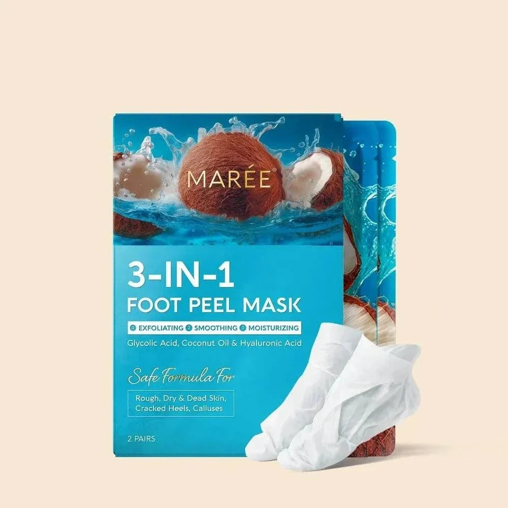 Marée 3-in-1 exfoliating and hydrating foot mask with moisturizing socks