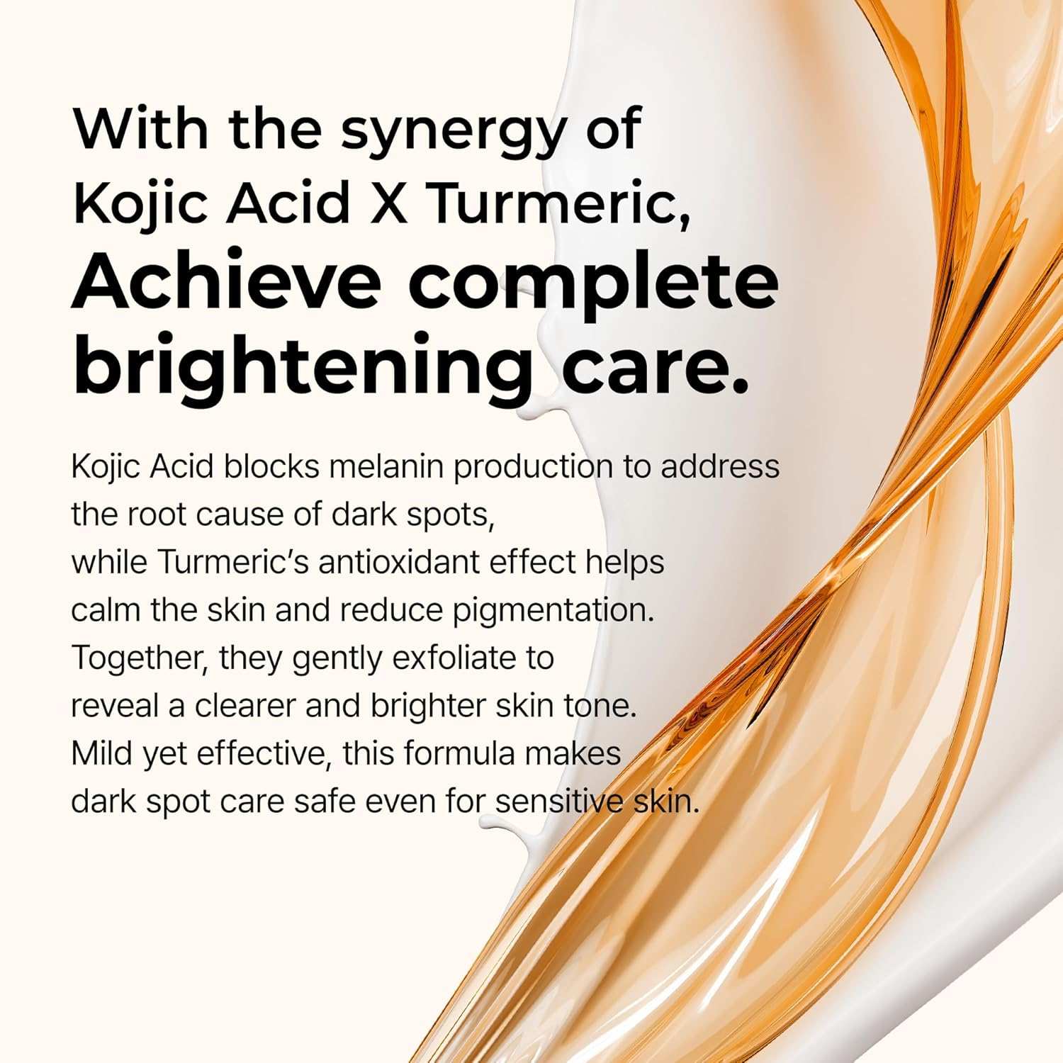 Exfoliating Kojic Acid Turmeric Serum with a brightening formula for dark spots and even skin tone

