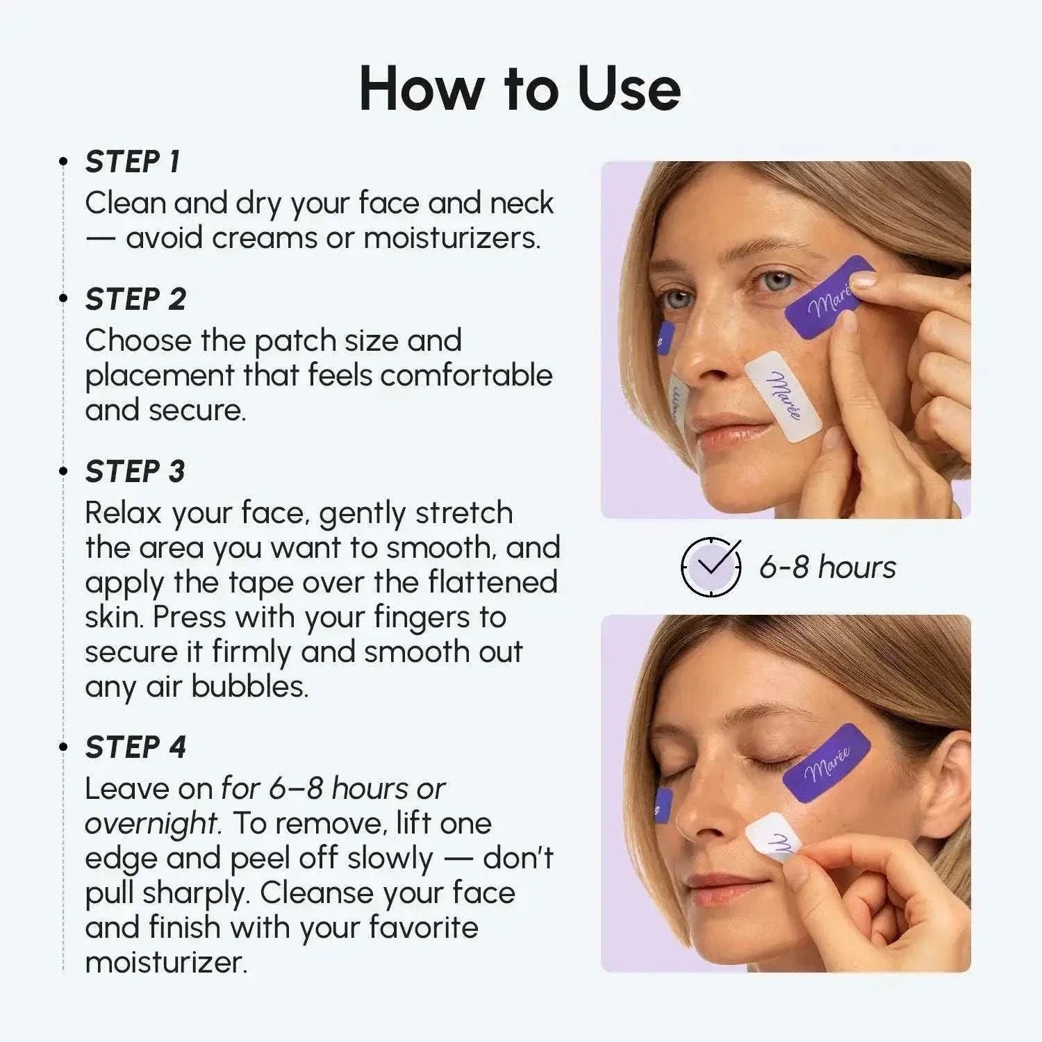 Marée face lift tape wrinkle patches smoothing facial wrinkles