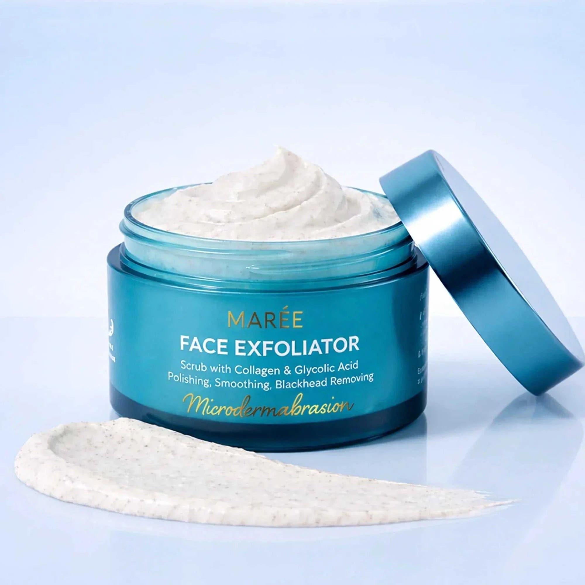 Marée face polishing scrub with marine collagen for smooth skin