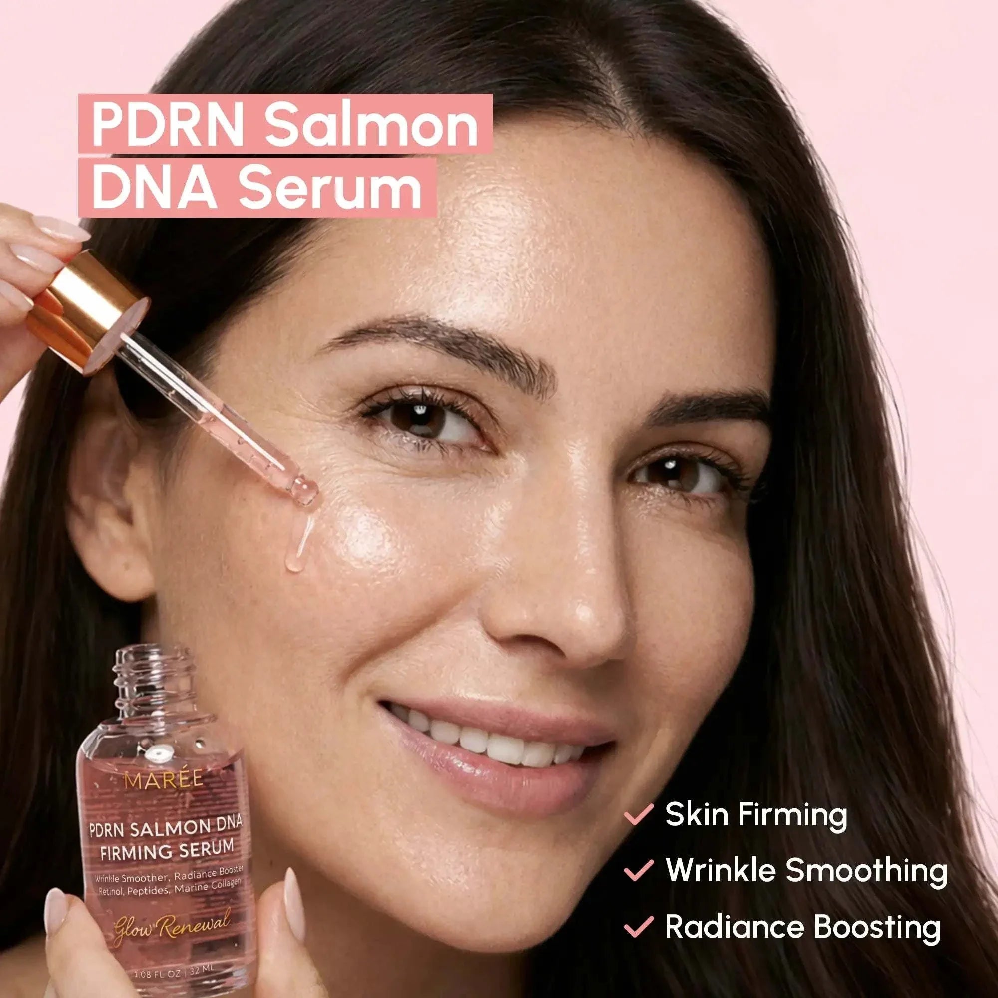 Firming and renewing PDRN serum bottle with salmon DNA for anti-aging