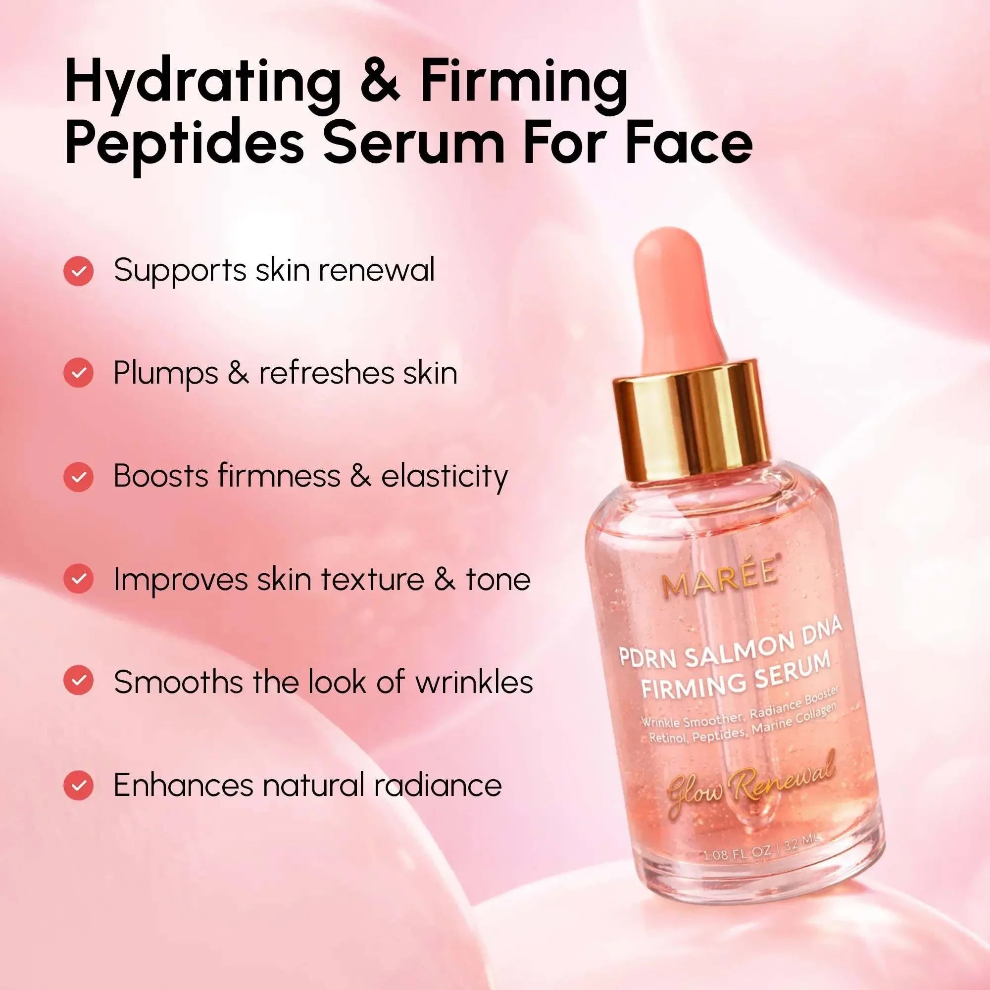 Firming and renewing PDRN salmon DNA anti-aging serum bottle