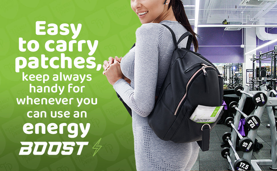 Boost Energy Patches: Caffeine, Guarana Green Tea Transdermal Energy - 28 Pack