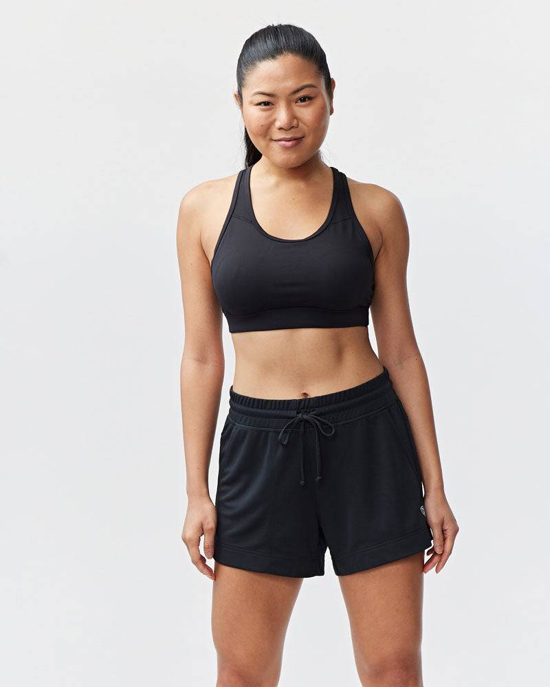 G5 Advance 4.5" Knit Short in black, with a soft knit finish, elastic drawstring waistband, and side pockets