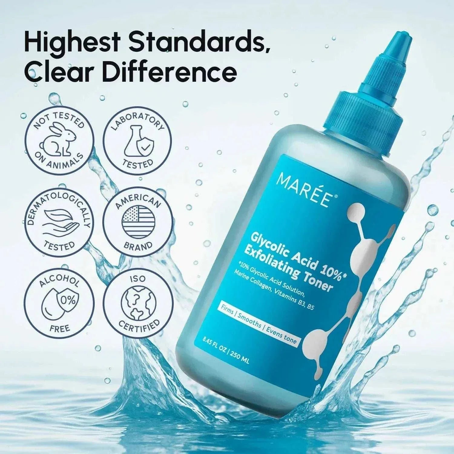 Glow Boost Glycolic Acid facial toner bottle with hydrating formula