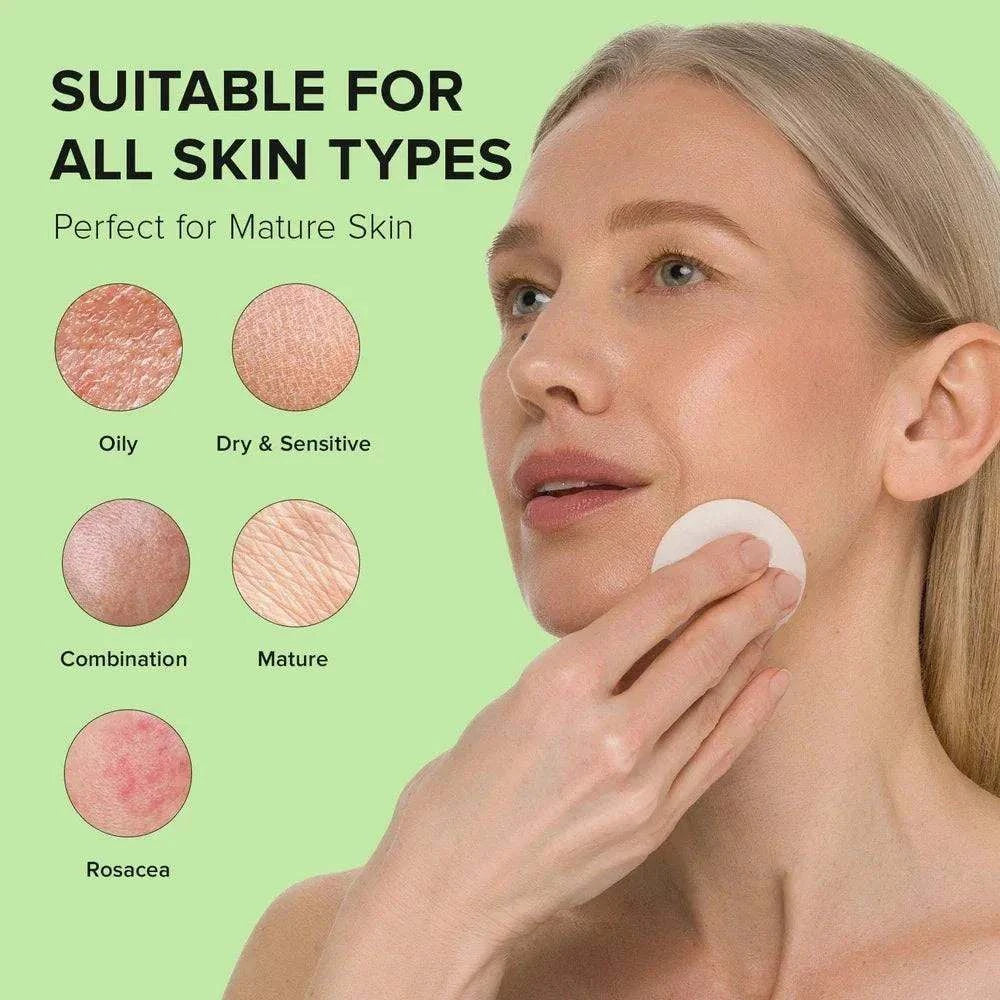 Close-up of glycolic acid exfoliating pads for glowing skin