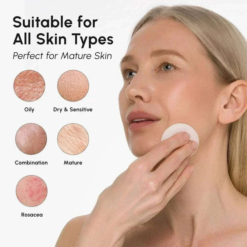 Glycolic acid face toner pads for exfoliating and glowing skin