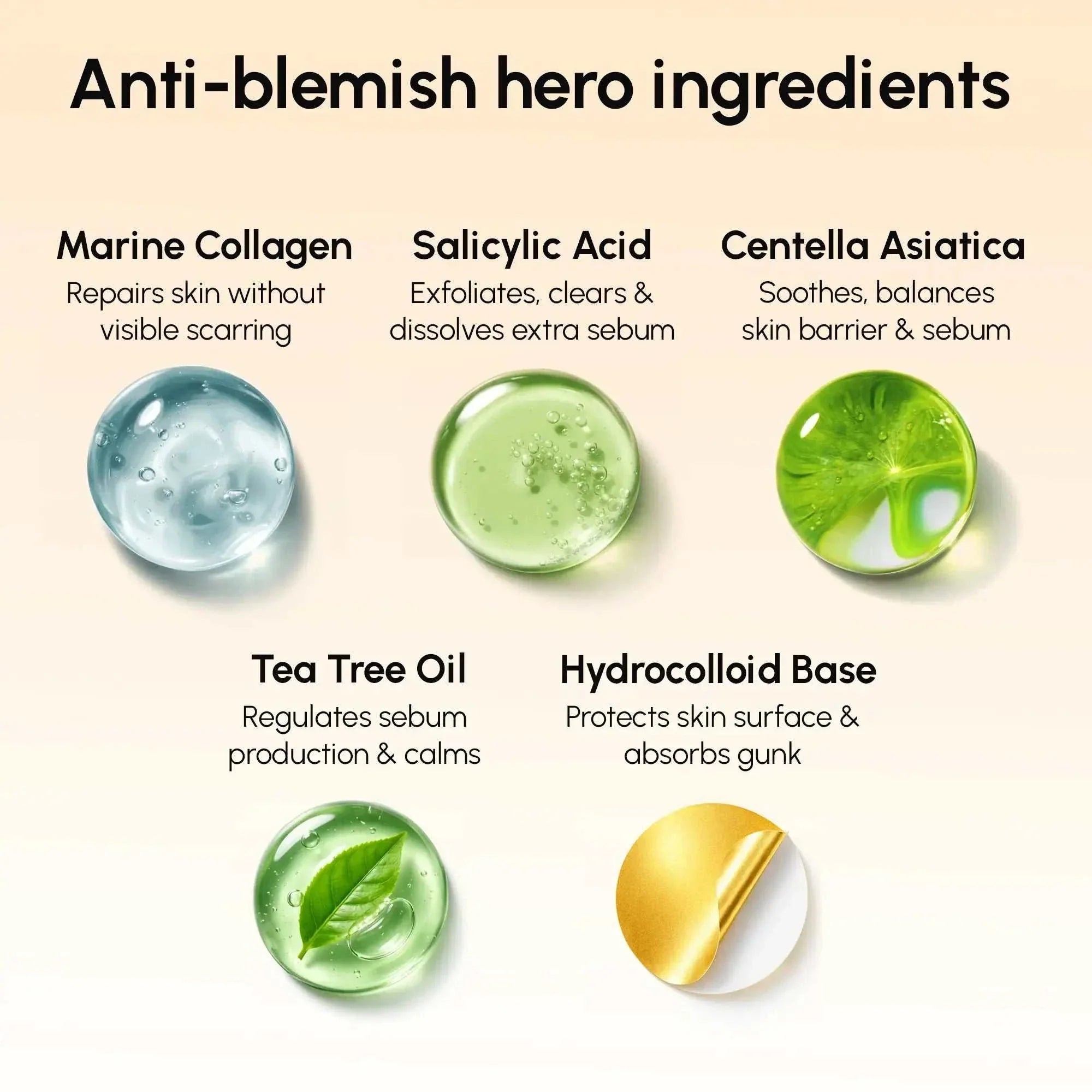 Gold Star Pimple patches with a shiny gold star shape and smooth hydrocolloid base for blemishes.