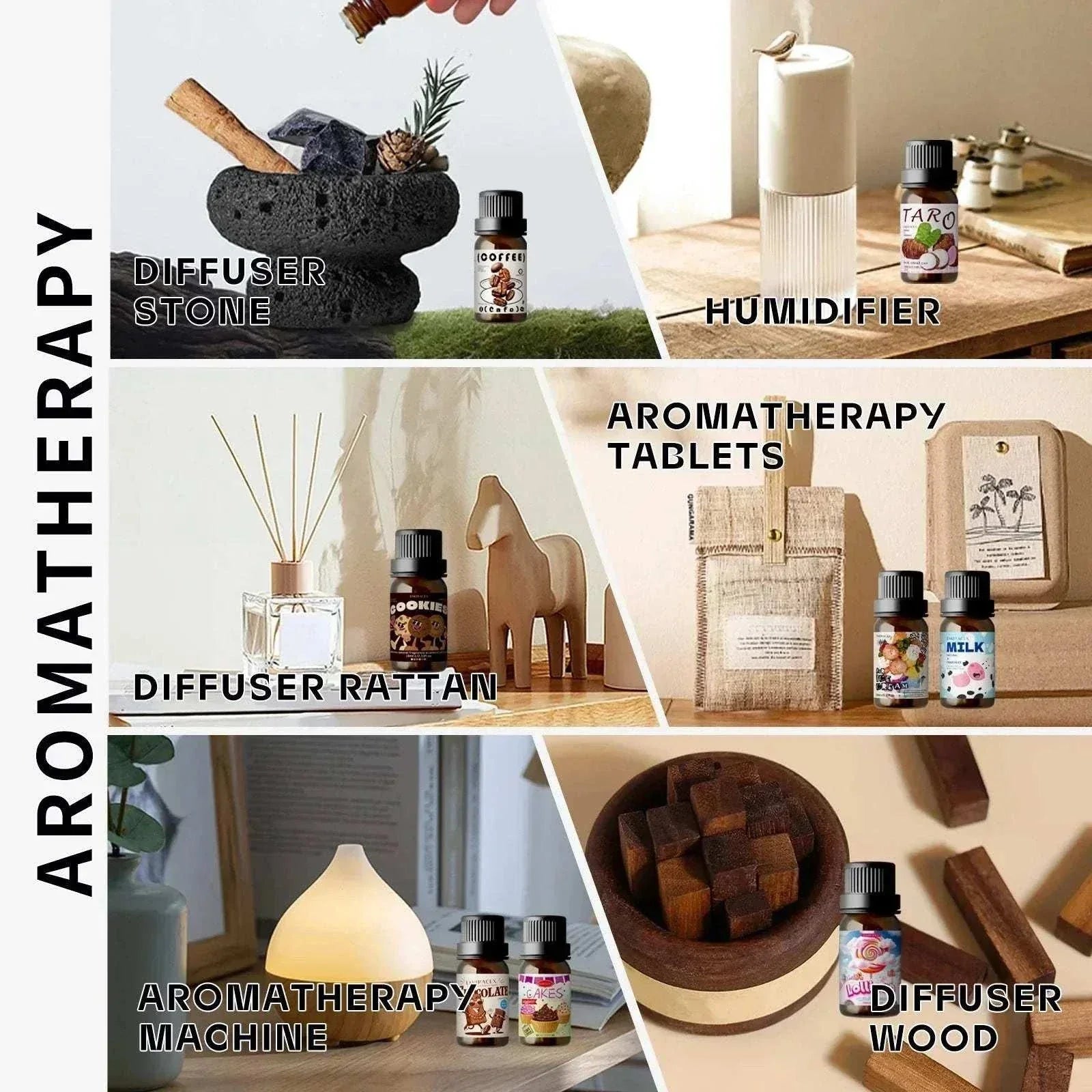 Set of 20 gourmet essential oils bottles for skin, diffusers, and candles
