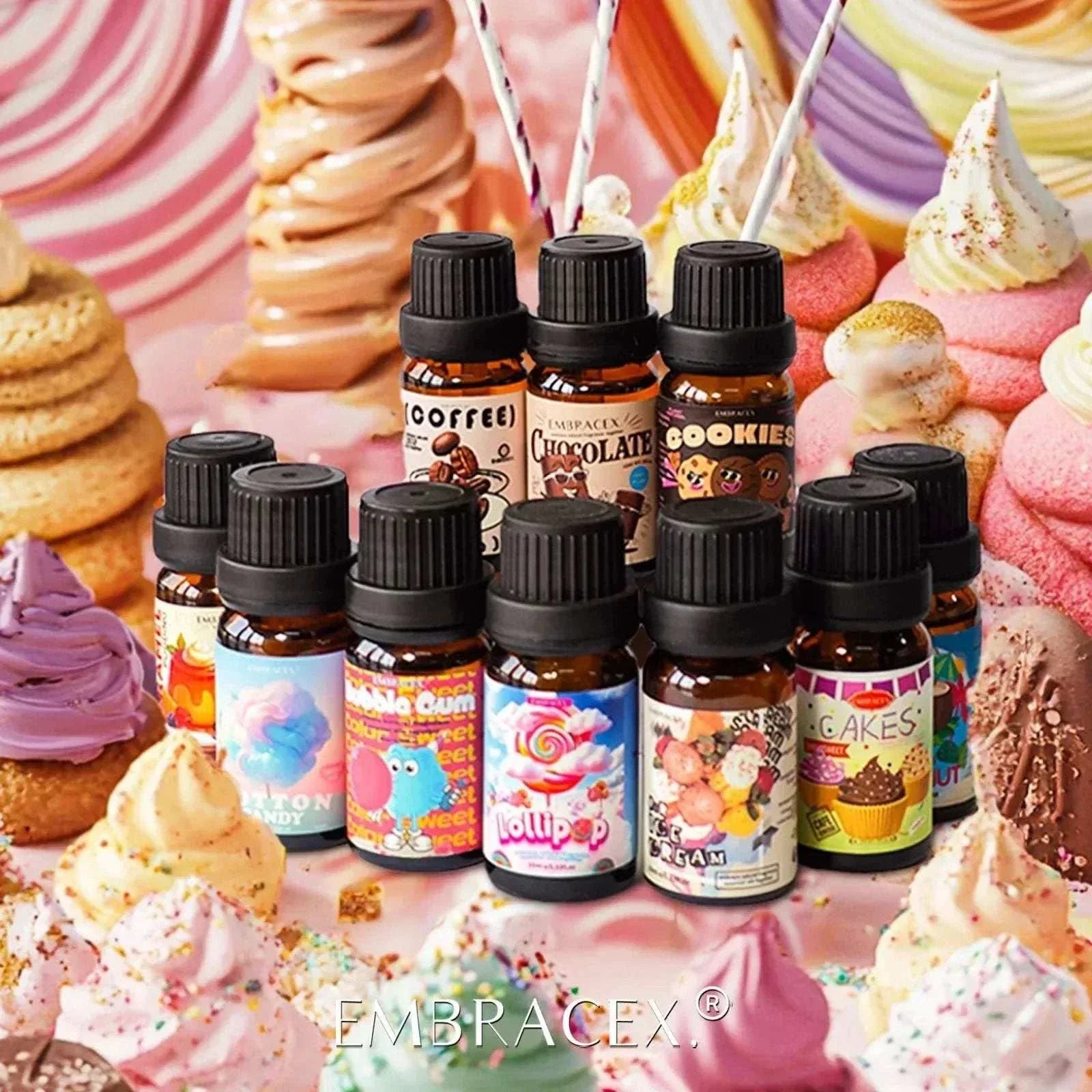 Collection of 20 gourmet essential oils for perfumes, diffusers, candles, and skin